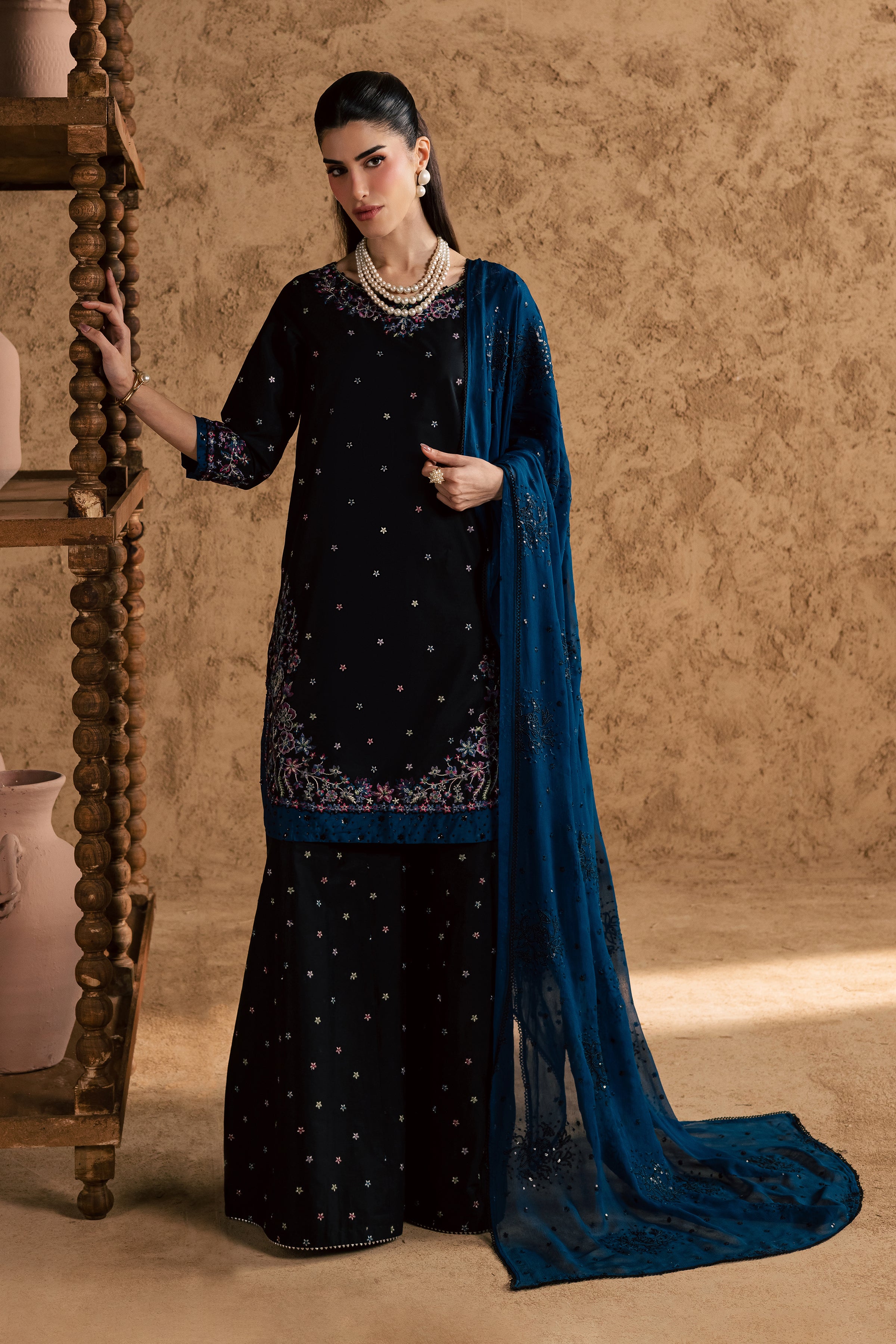 Hayaam 3Pc - Festive Eid Pret BATIKEID2026 BATIK XS / Black / Giza-S / Black / Giza-M / Black / Giza-L / Black / Giza-XL / Black / Giza