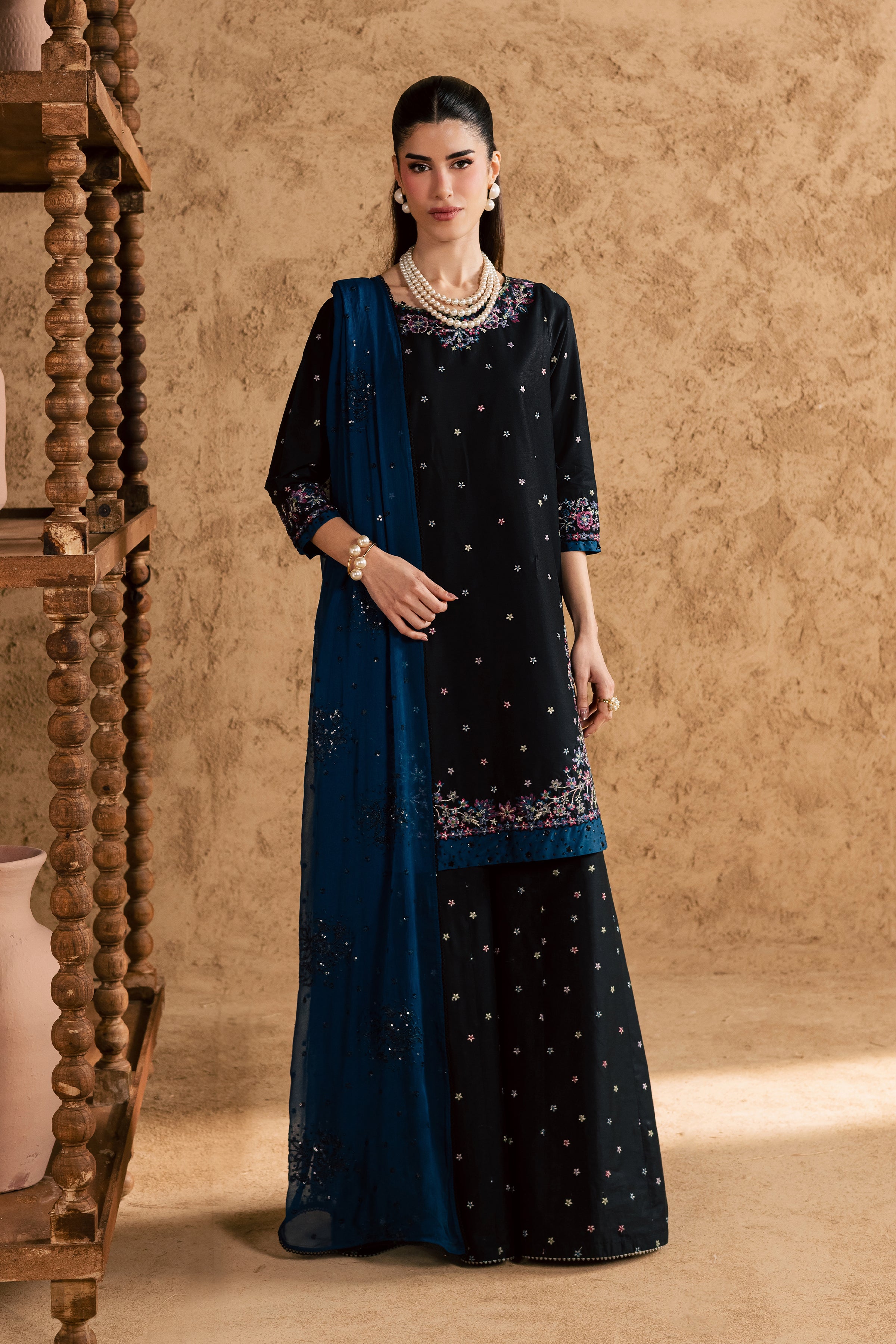 Hayaam 3Pc - Festive Eid Pret BATIKEID2026 BATIK XS / Black / Giza-S / Black / Giza-M / Black / Giza-L / Black / Giza-XL / Black / Giza