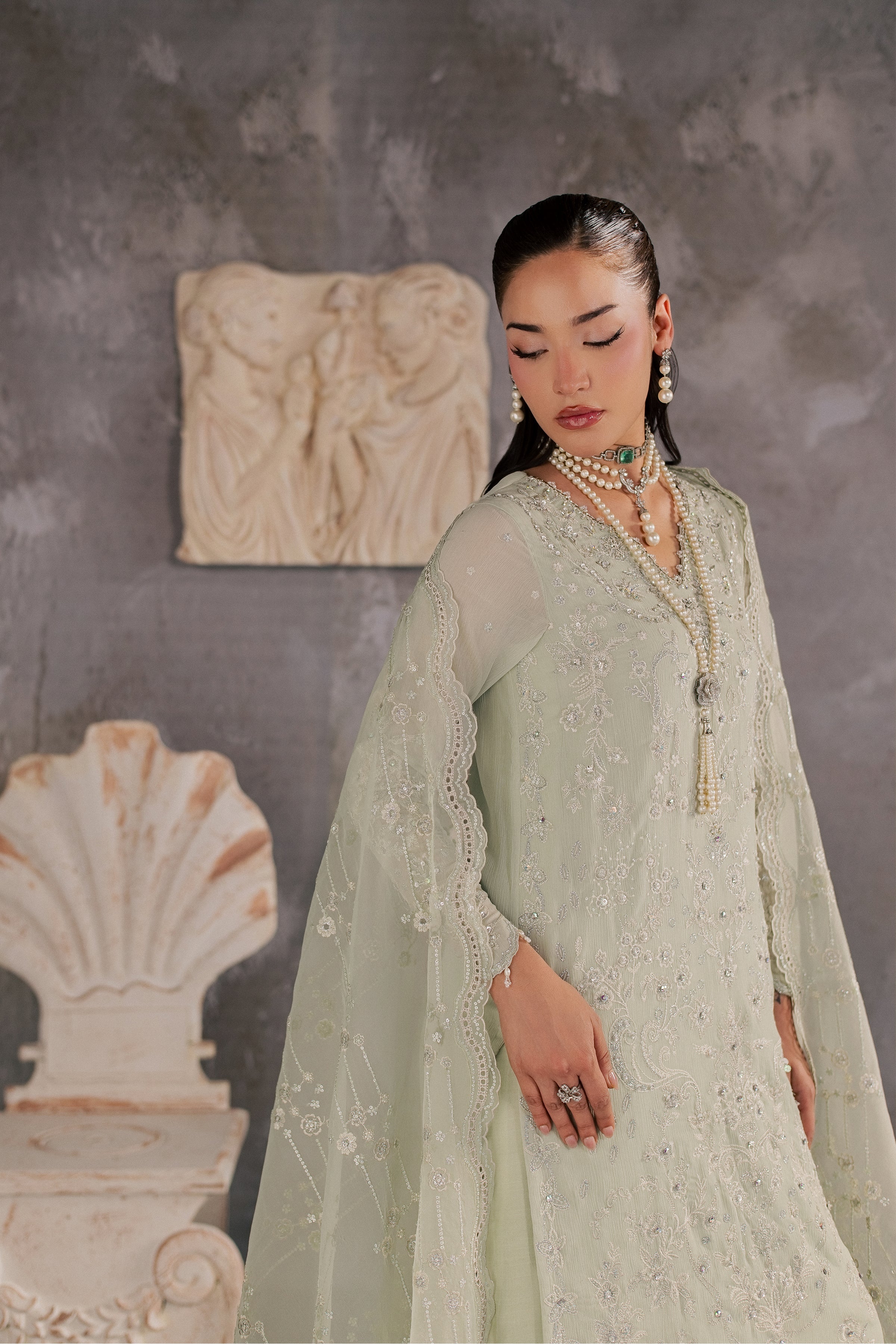 Hayes 3Pc - Festive Luxe Pret BATIKSTUDIO2026 BATIK S / Mint Green / Crinkle-M / Mint Green / Crinkle-L / Mint Green / Crinkle