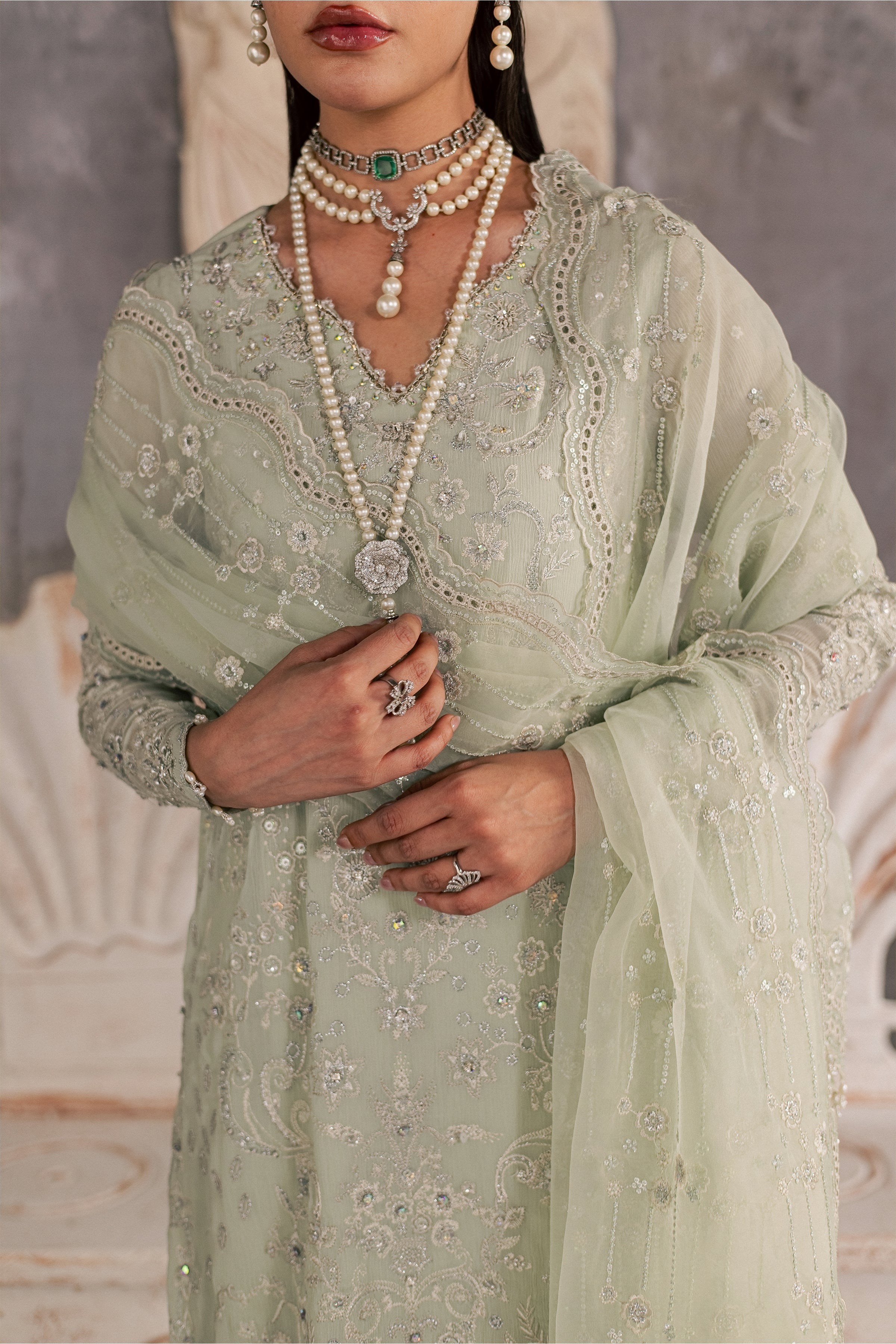 Hayes 3Pc - Festive Luxe Pret BATIKSTUDIO2026 BATIK S / Mint Green / Crinkle-M / Mint Green / Crinkle-L / Mint Green / Crinkle