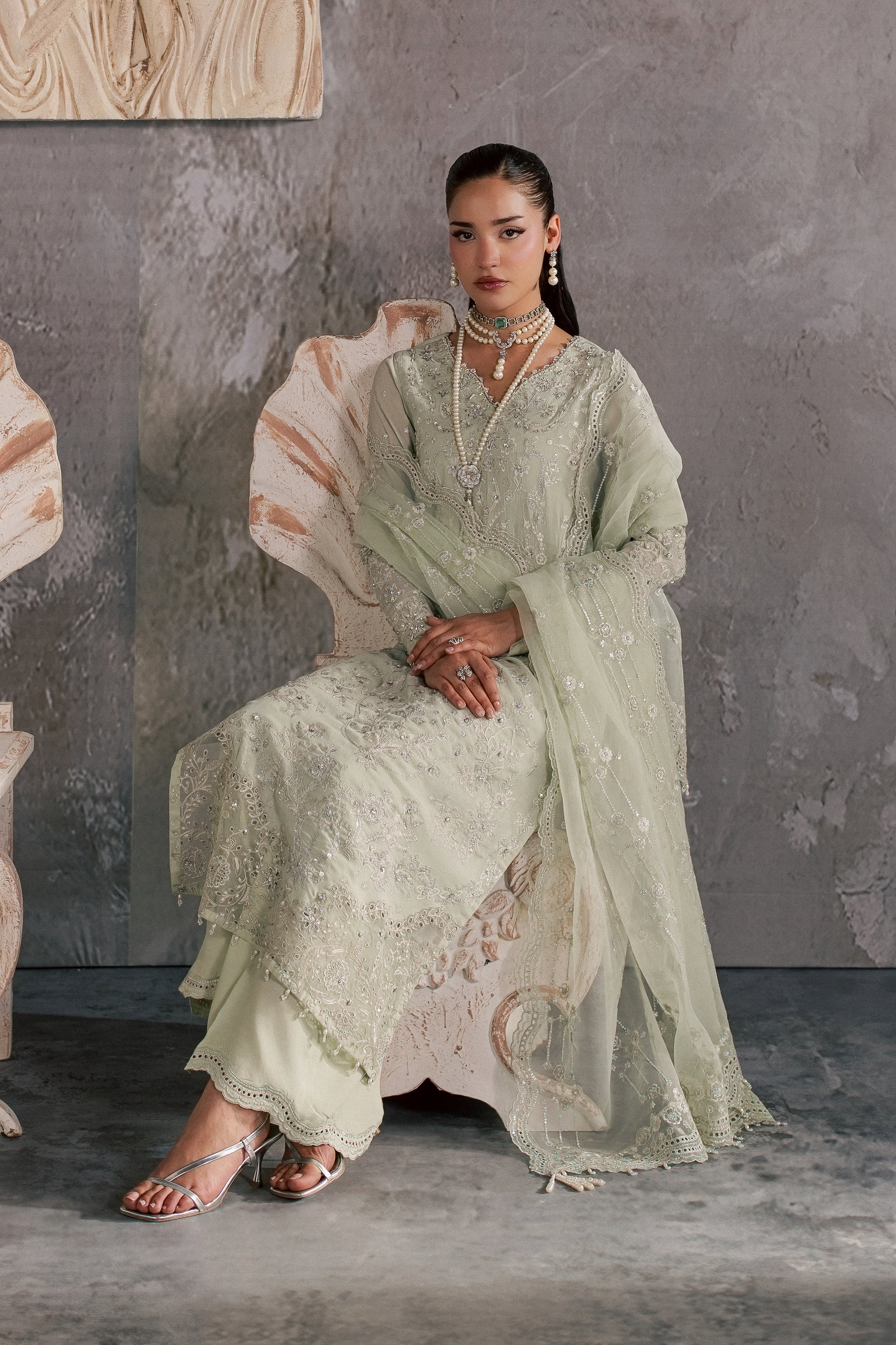 Hayes 3Pc - Festive Luxe Pret BATIKSTUDIO2026 BATIK S / Mint Green / Crinkle-M / Mint Green / Crinkle-L / Mint Green / Crinkle