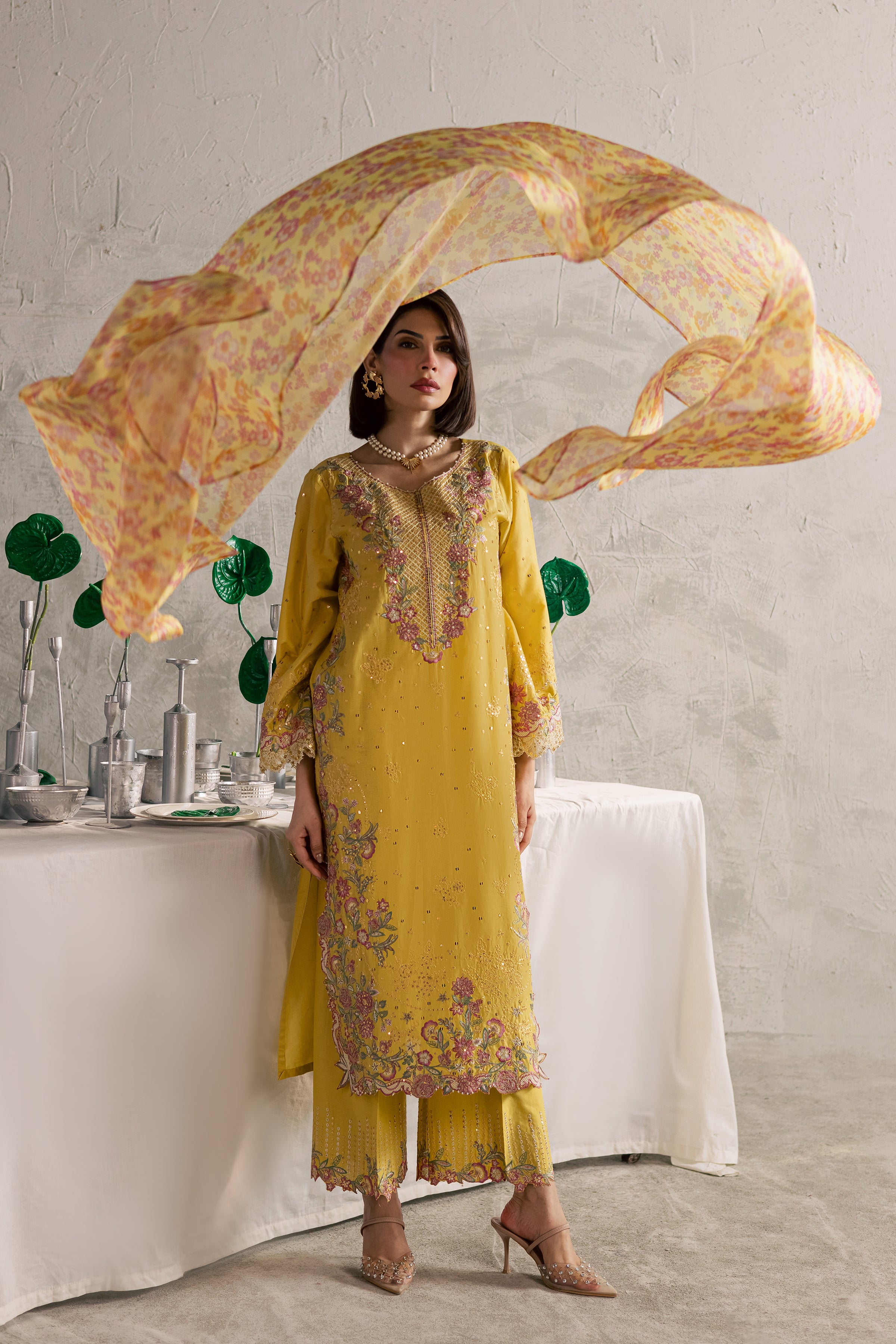 Her Soul 3Pc - Festive Embroidered Lawn BATIKEID2026 BATIK XS / Lemon Yellow / Pima Lawn-S / Lemon Yellow / Pima Lawn-M / Lemon Yellow / Pima Lawn-L / Lemon Yellow / Pima Lawn-XL / Lemon Yellow / Pima Lawn