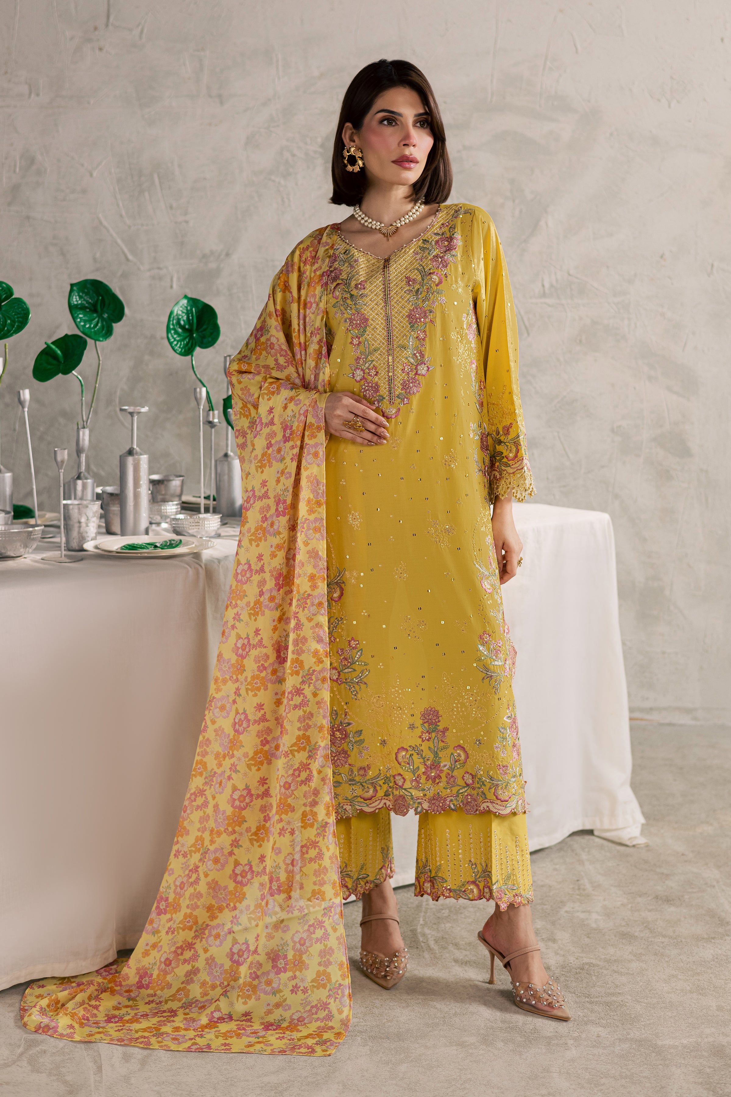 Her Soul 3Pc - Festive Embroidered Lawn BATIKEID2026 BATIK XS / Lemon Yellow / Pima Lawn-S / Lemon Yellow / Pima Lawn-M / Lemon Yellow / Pima Lawn-L / Lemon Yellow / Pima Lawn-XL / Lemon Yellow / Pima Lawn