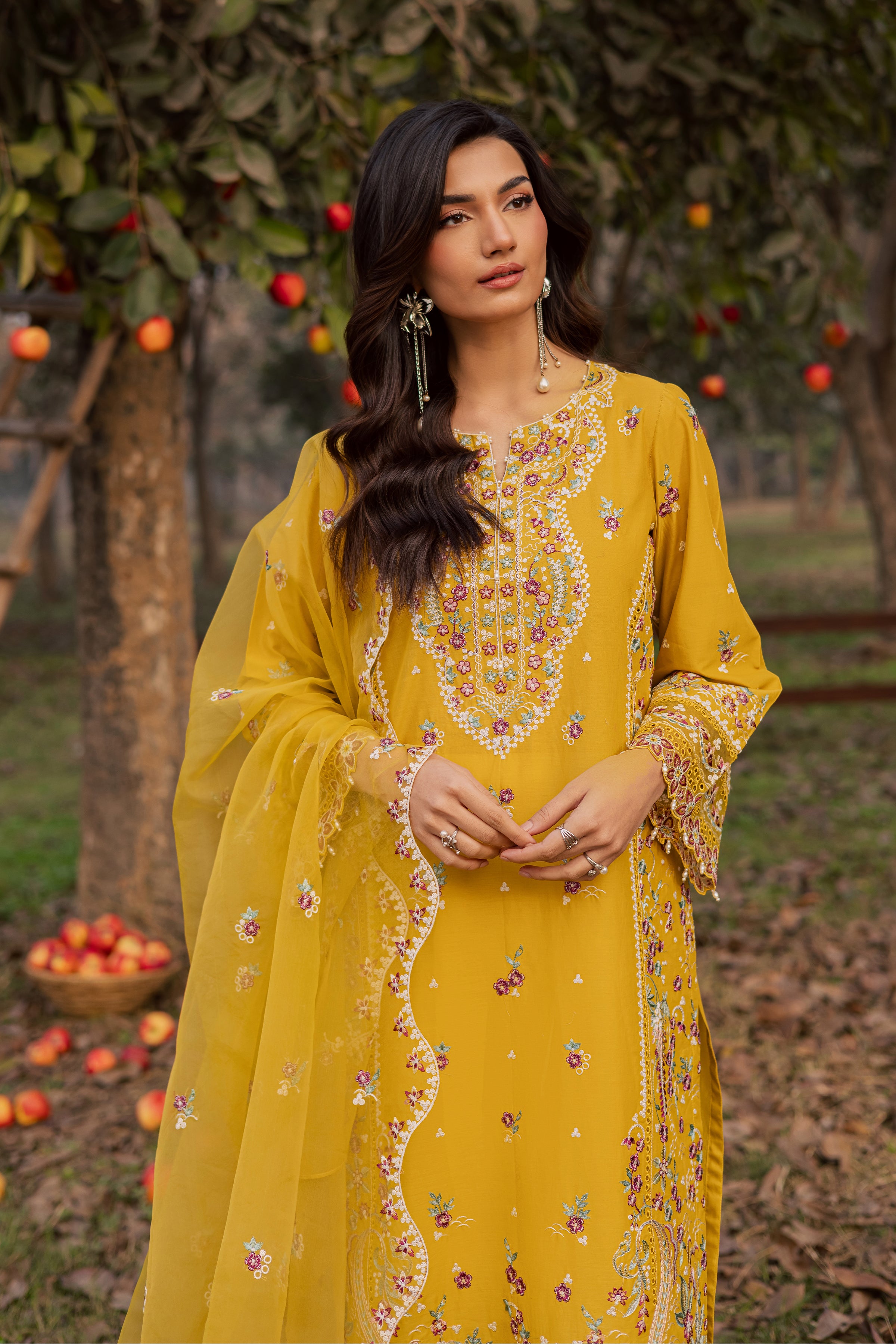 Horizon 3Pc - Festive Embroidered Lawn BATIKEID2026 BATIK XS / Honey / Pima Lawn-S / Honey / Pima Lawn-M / Honey / Pima Lawn-L / Honey / Pima Lawn-XL / Honey / Pima Lawn