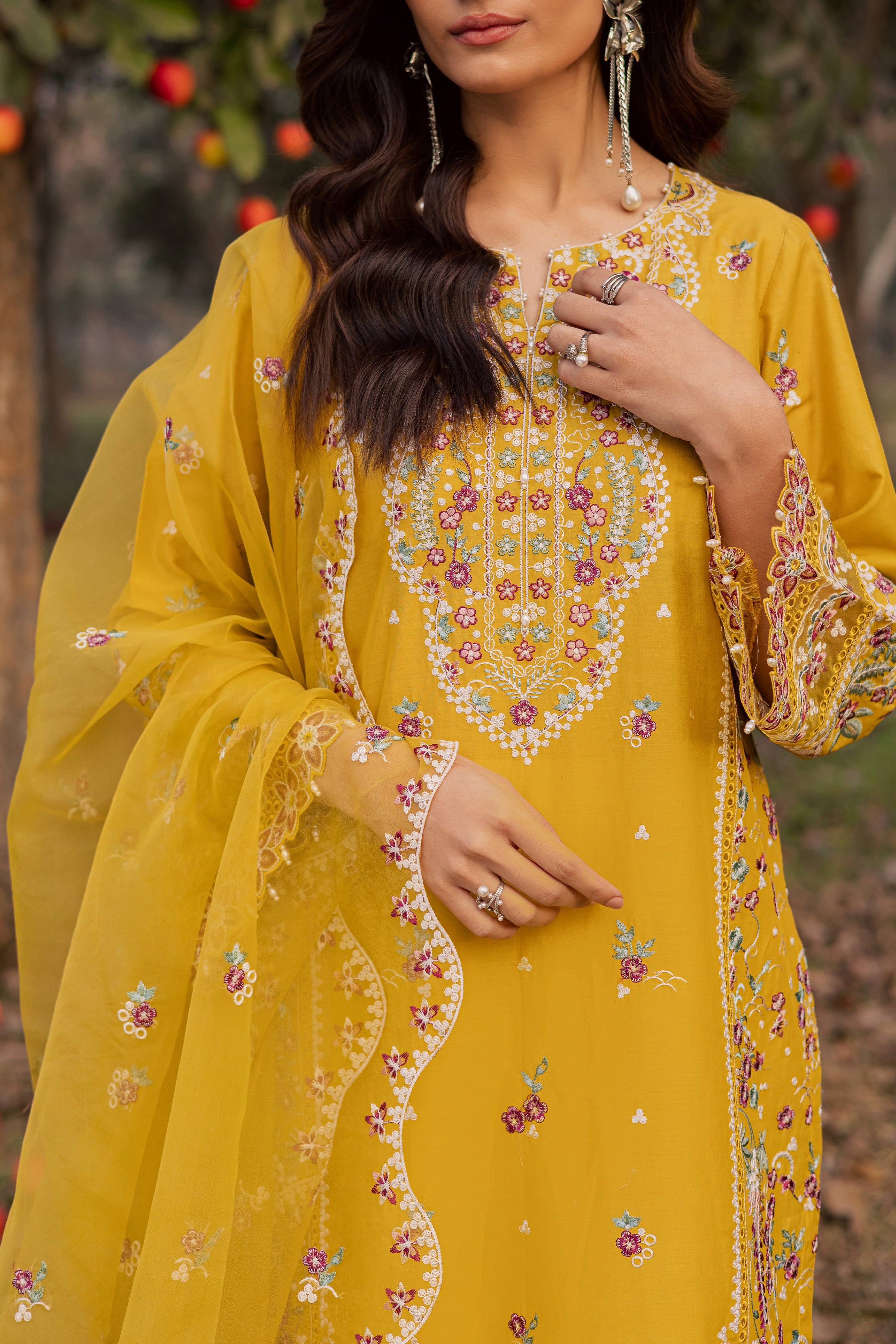 Horizon 3Pc - Festive Embroidered Lawn BATIKEID2026 BATIK XS / Honey / Pima Lawn-S / Honey / Pima Lawn-M / Honey / Pima Lawn-L / Honey / Pima Lawn-XL / Honey / Pima Lawn