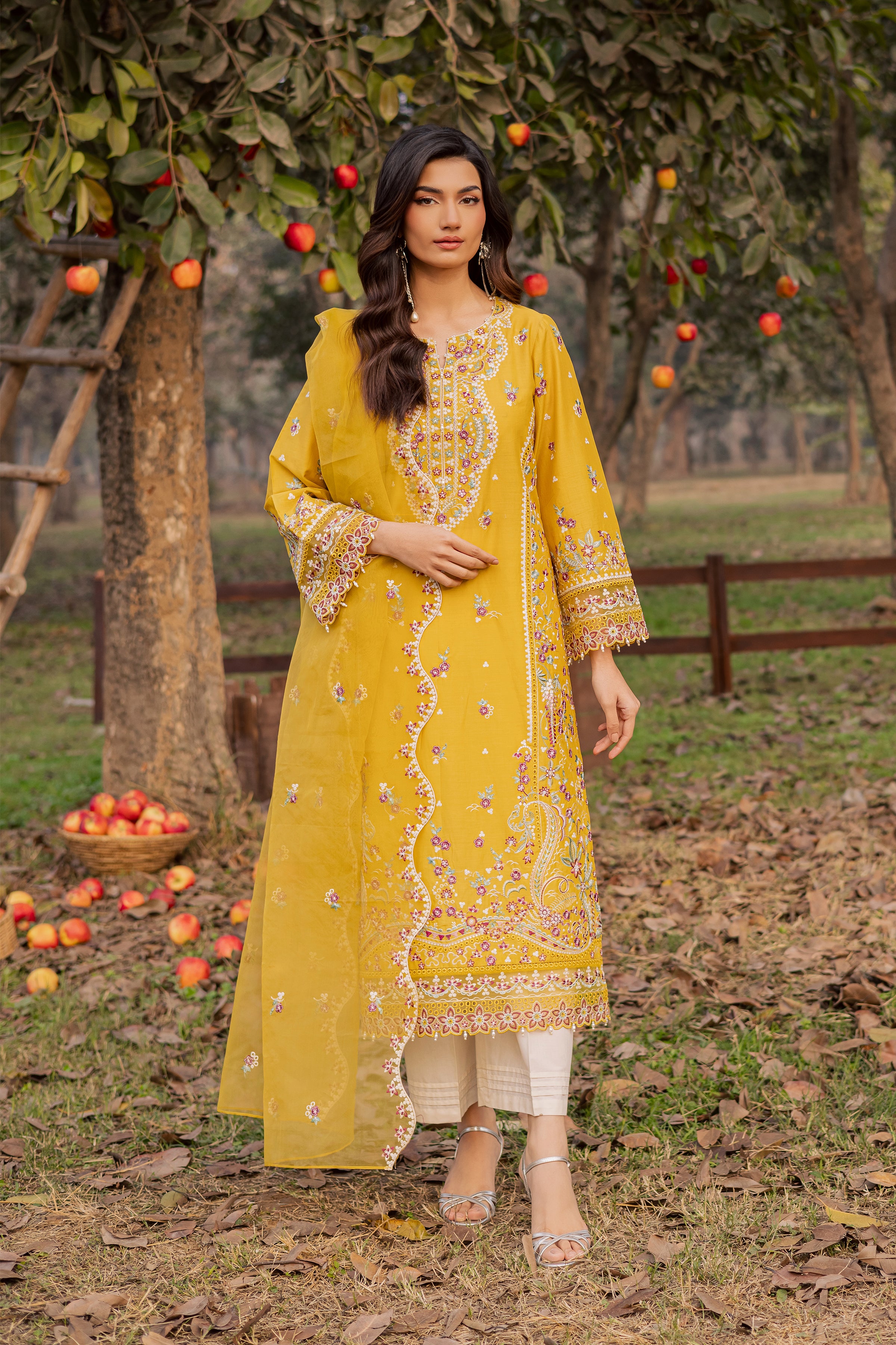 Horizon 3Pc - Festive Embroidered Lawn BATIKEID2026 BATIK XS / Honey / Pima Lawn-S / Honey / Pima Lawn-M / Honey / Pima Lawn-L / Honey / Pima Lawn-XL / Honey / Pima Lawn