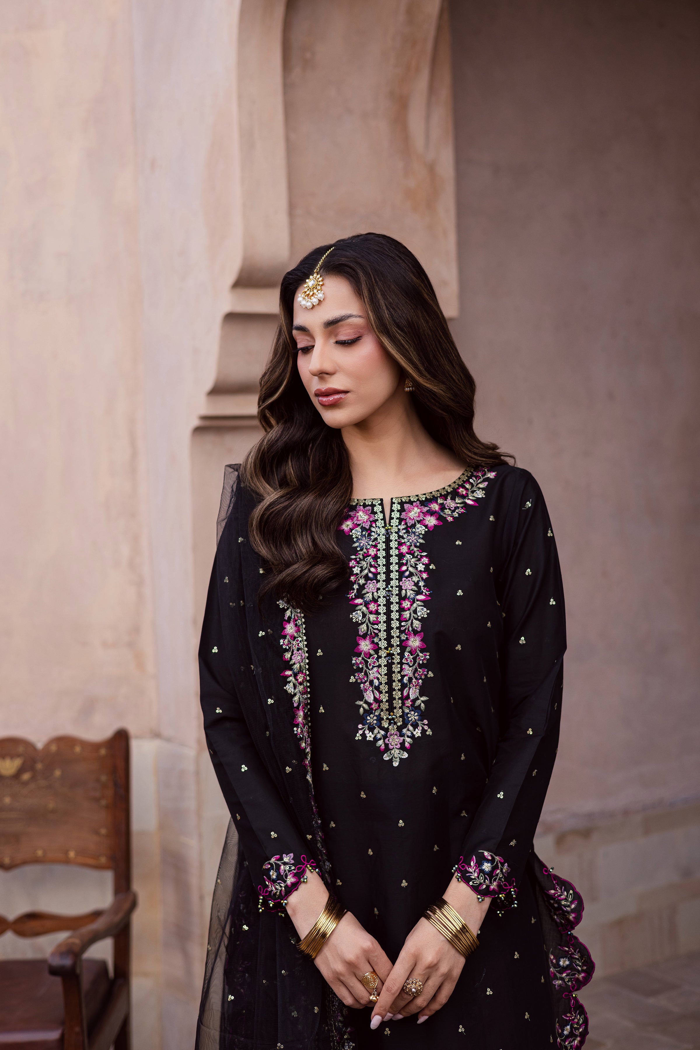 Hozier 3Pc - Festive Embroidered Lawn BATIKEID2026 BATIK XS / Black / Pima Lawn-S / Black / Pima Lawn-M / Black / Pima Lawn-L / Black / Pima Lawn-XL / Black / Pima Lawn