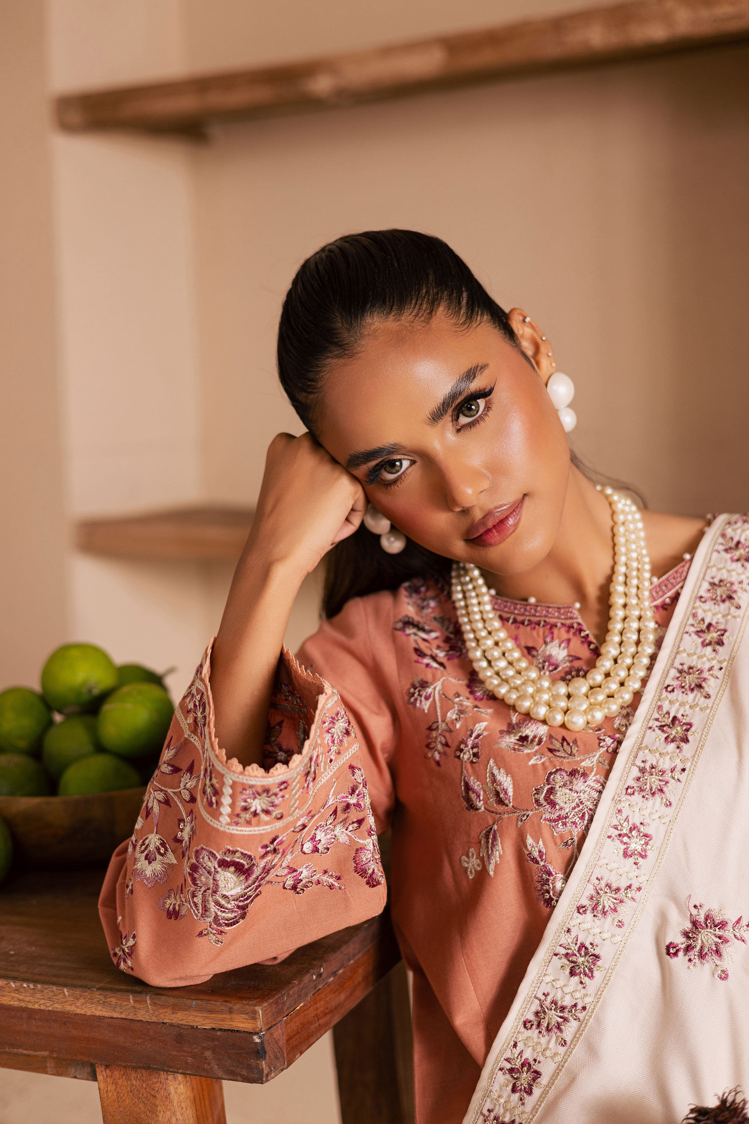 Hunter 3Pc - Embroidered Khaddar Dress BATIK WINTER PRET 2025 BATIK XS / Coral Peach / Khaddar-S / Coral Peach / Khaddar-M / Coral Peach / Khaddar-L / Coral Peach / Khaddar-XL / Coral Peach / Khaddar