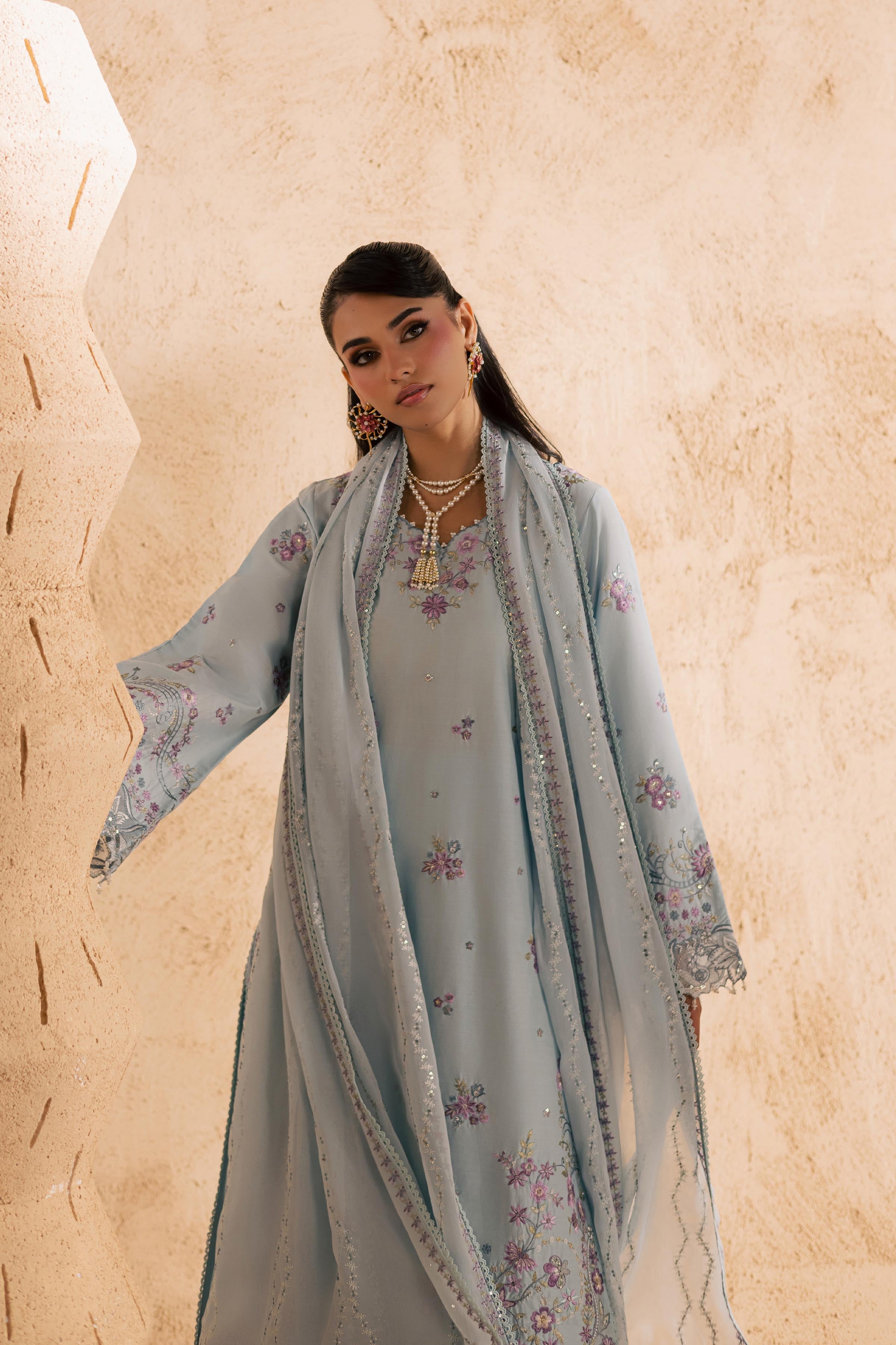 Ice 3Pc - Embroidered Festive Pret BATIKSS26 BATIK XS / Baby Blue / Giza-S / Baby Blue / Giza-M / Baby Blue / Giza-L / Baby Blue / Giza-XL / Baby Blue / Giza