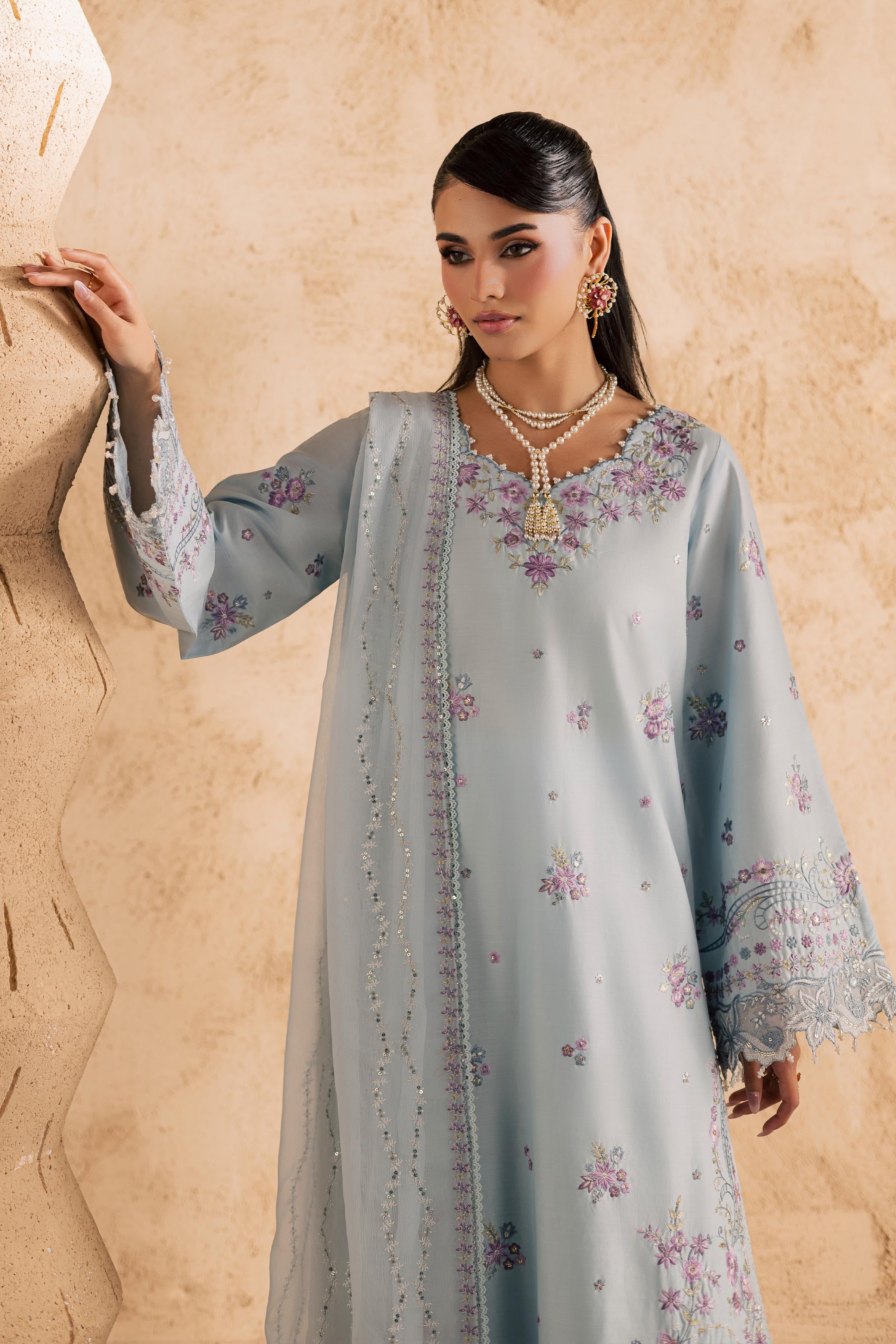 Ice 3Pc - Embroidered Festive Pret BATIKSS26 BATIK XS / Baby Blue / Giza-S / Baby Blue / Giza-M / Baby Blue / Giza-L / Baby Blue / Giza-XL / Baby Blue / Giza