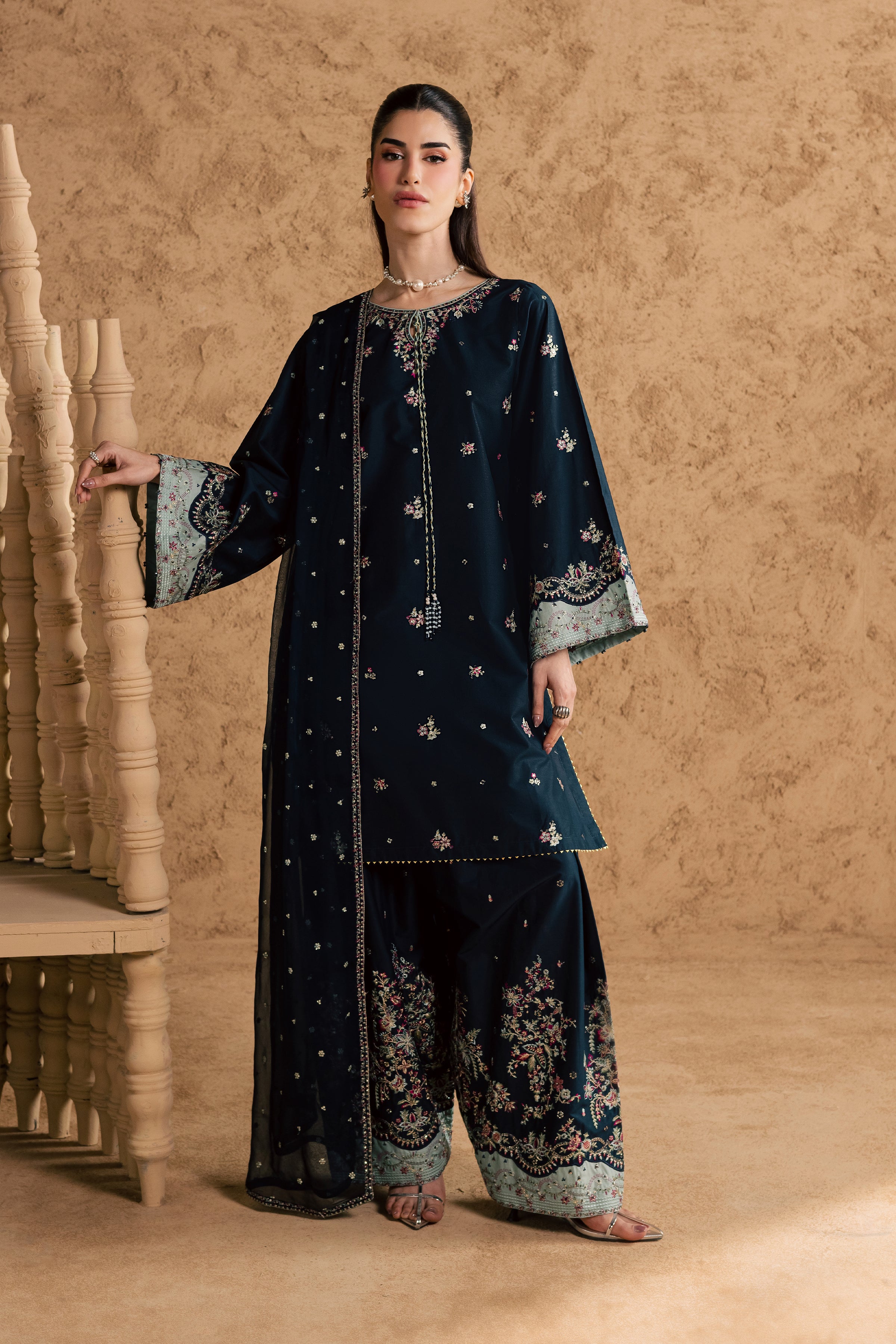 Ice Berry 3Pc - Festive Eid Pret BATIKEID2026 BATIK XS / Blueberry Blue / Giza-S / Blueberry Blue / Giza-M / Blueberry Blue / Giza-L / Blueberry Blue / Giza-XL / Blueberry Blue / Giza