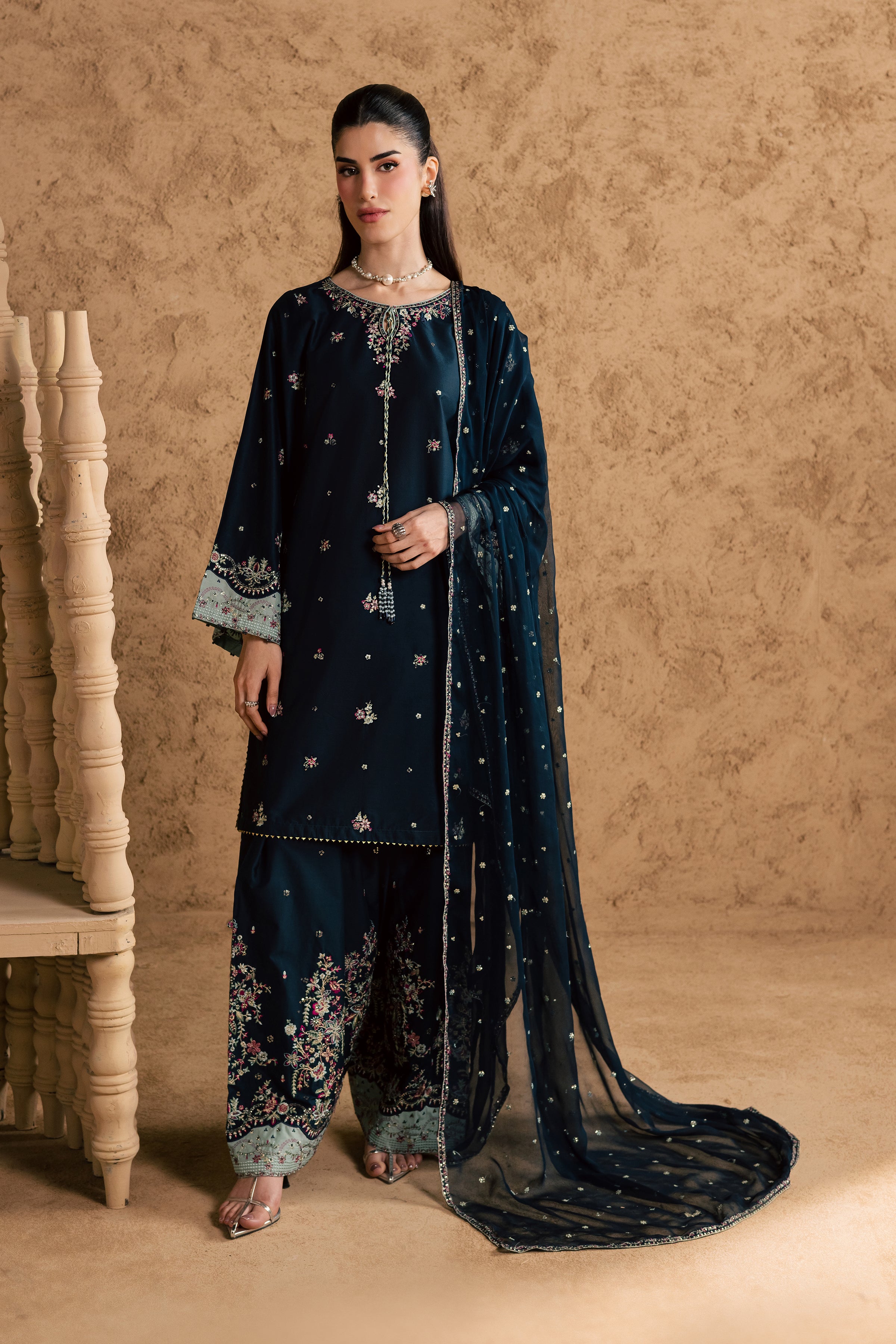 Ice Berry 3Pc - Festive Eid Pret BATIKEID2026 BATIK XS / Blueberry Blue / Giza-S / Blueberry Blue / Giza-M / Blueberry Blue / Giza-L / Blueberry Blue / Giza-XL / Blueberry Blue / Giza