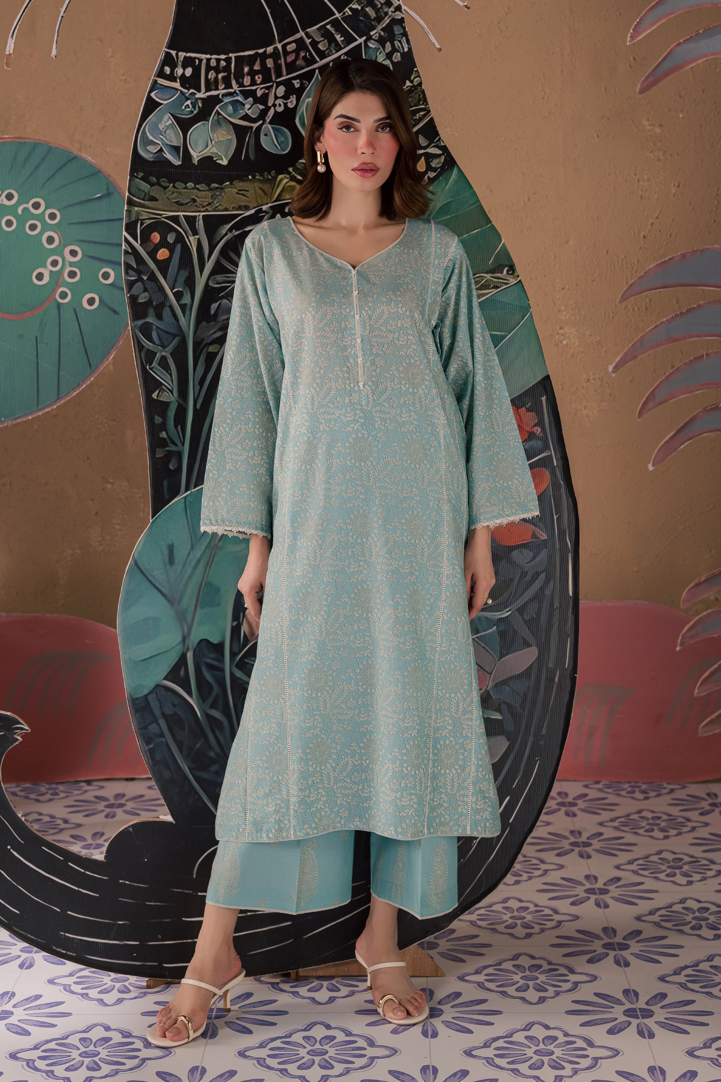 Ice Crush 2Pc - Printed Lawn Dress BATIKSS26 BATIK XS / Ice Blue / Lawn-S / Ice Blue / Lawn-M / Ice Blue / Lawn-L / Ice Blue / Lawn-XL / Ice Blue / Lawn