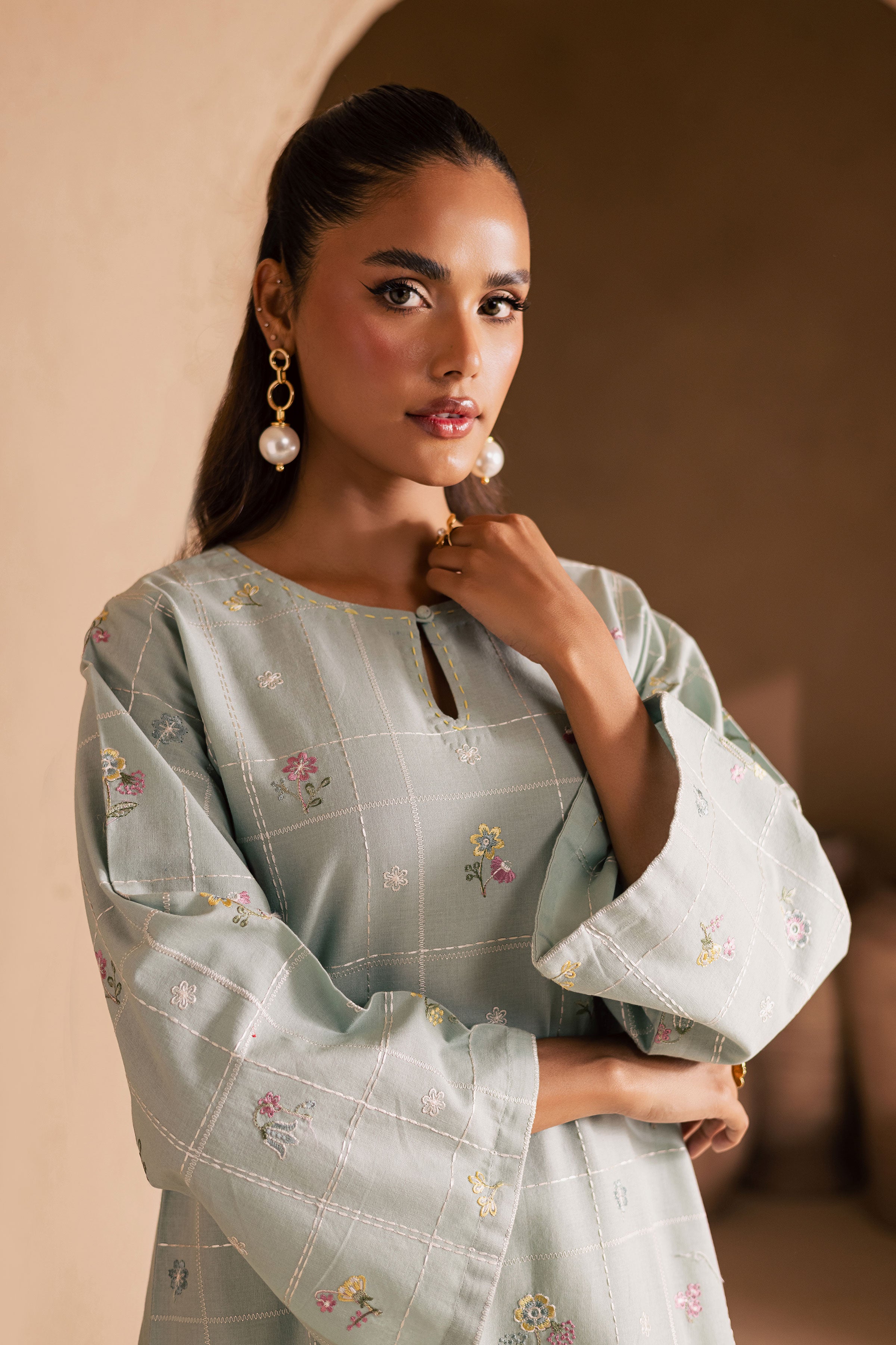 Ice Snow 2Pc - Embroidered Khaddar Dress BATIK WINTER PRET 2025 BATIK XS / Ice Blue / Khaddar-S / Ice Blue / Khaddar-M / Ice Blue / Khaddar-L / Ice Blue / Khaddar-XL / Ice Blue / Khaddar
