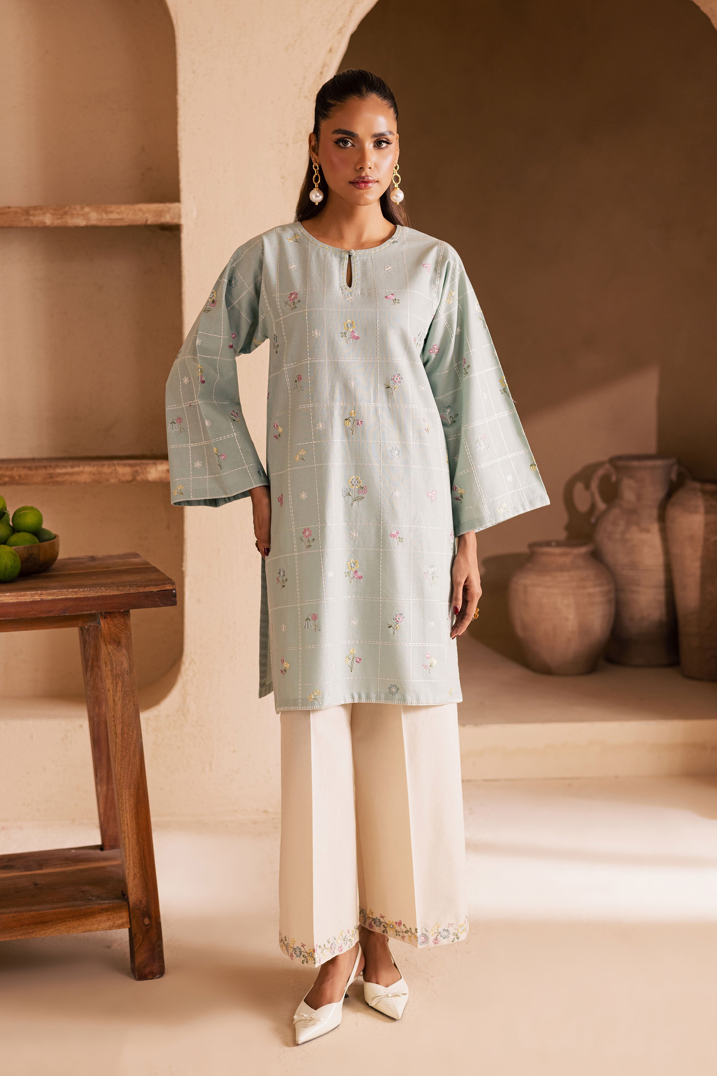 Ice Snow 2Pc - Embroidered Khaddar Dress BATIK WINTER PRET 2025 BATIK XS / Ice Blue / Khaddar-S / Ice Blue / Khaddar-M / Ice Blue / Khaddar-L / Ice Blue / Khaddar-XL / Ice Blue / Khaddar