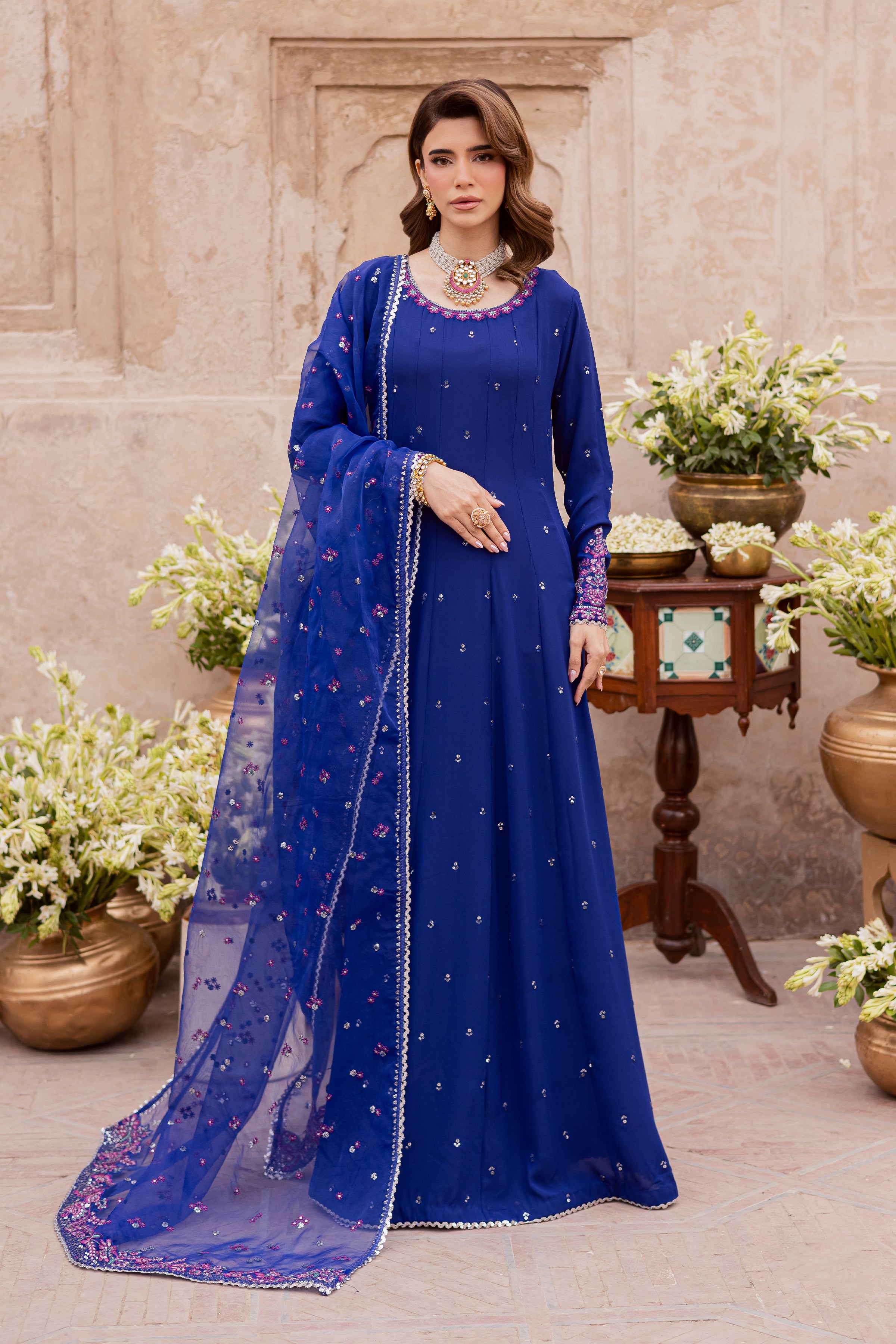 Ilara 3Pc - Festive Luxe Pret BATIKSTUDIO2025 BATIK S / Ink Blue / Georgette-M / Ink Blue / Georgette-L / Ink Blue / Georgette