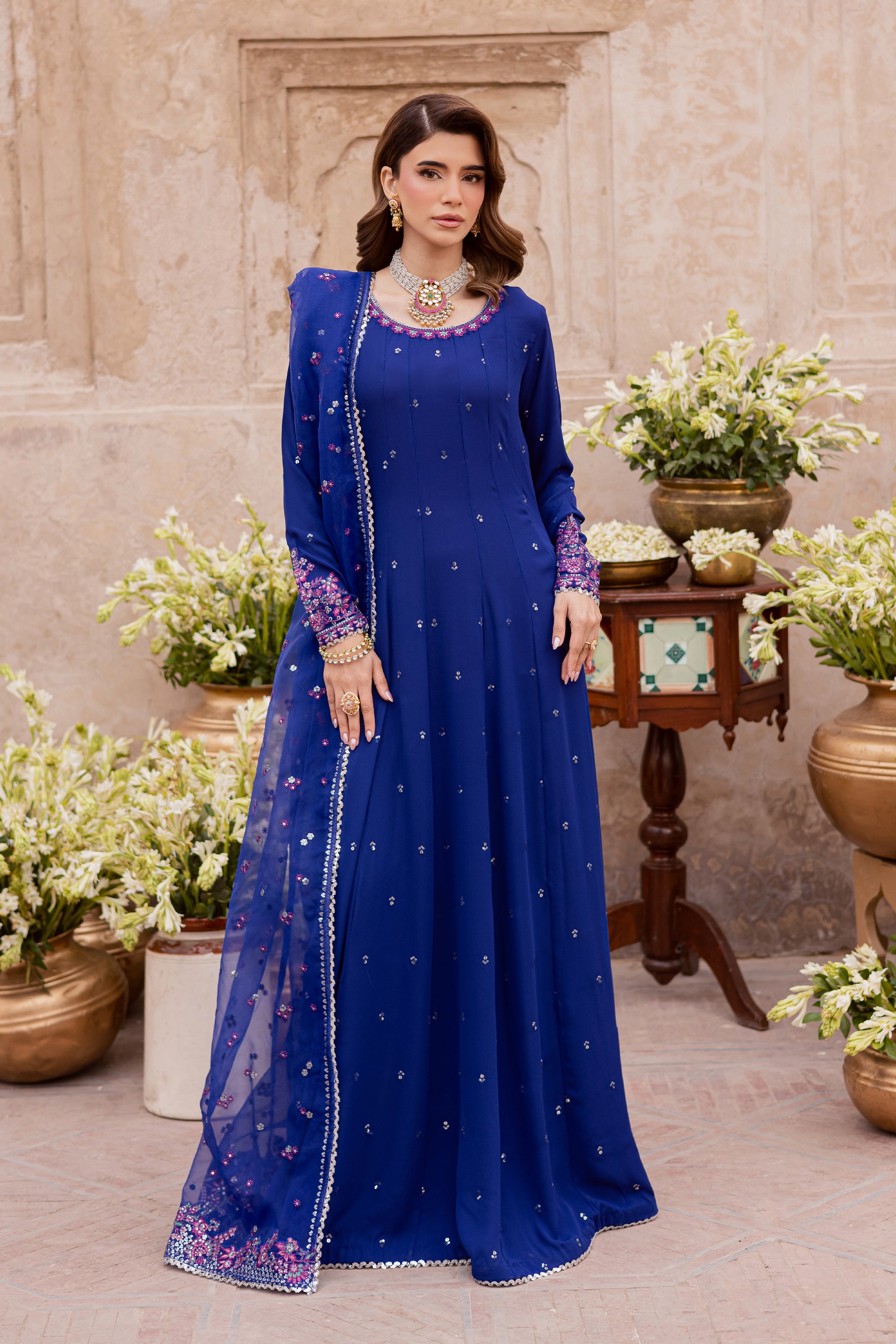 Ilara 3Pc - Festive Luxe Pret BATIKSTUDIO2025 BATIK S / Ink Blue / Georgette-M / Ink Blue / Georgette-L / Ink Blue / Georgette