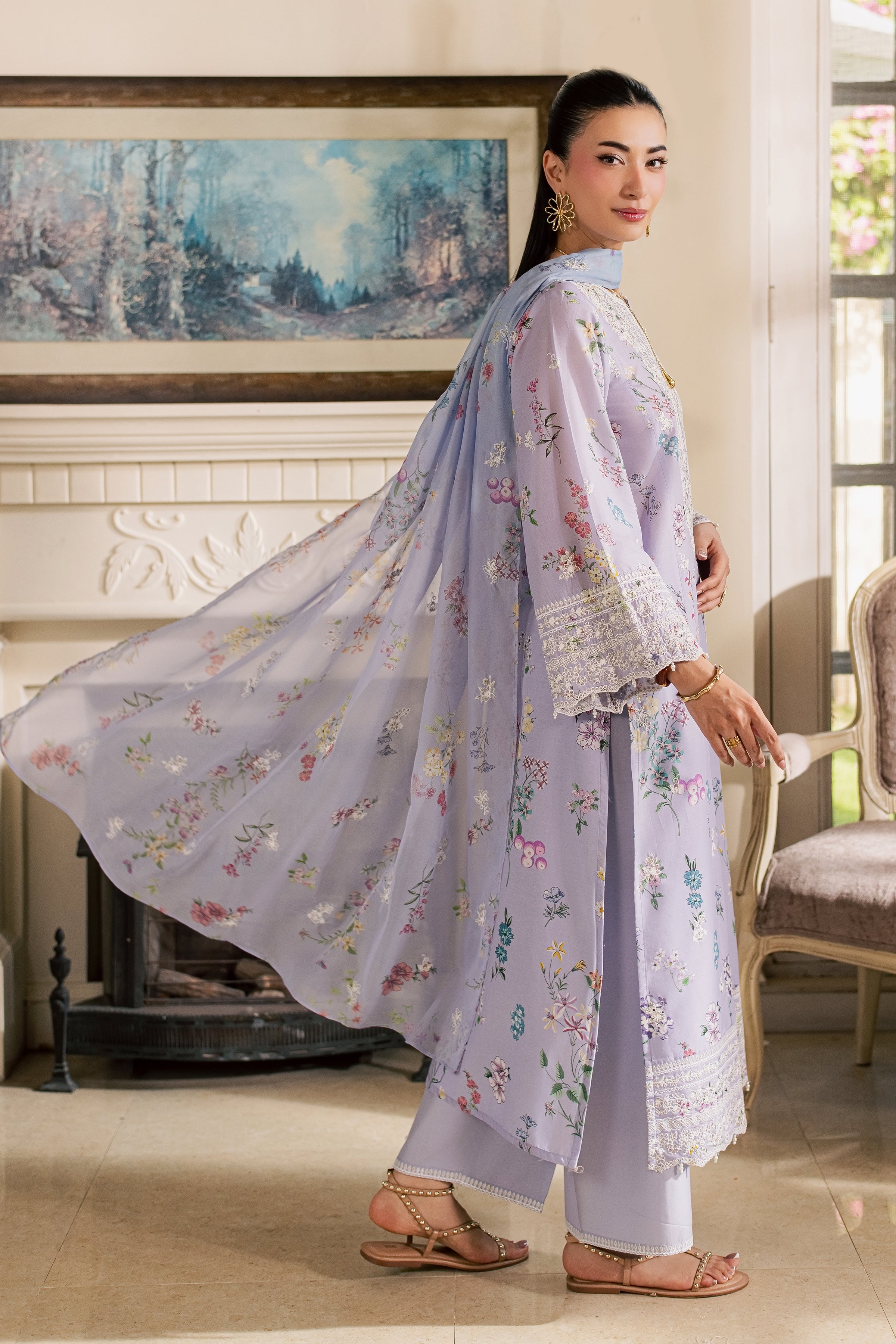 Ira 3Pc - Luxury Embroidered Lawn BATIKSS26 BATIK XS / Blue / Lawn-S / Blue / Lawn-M / Blue / Lawn-L / Blue / Lawn-XL / Blue / Lawn