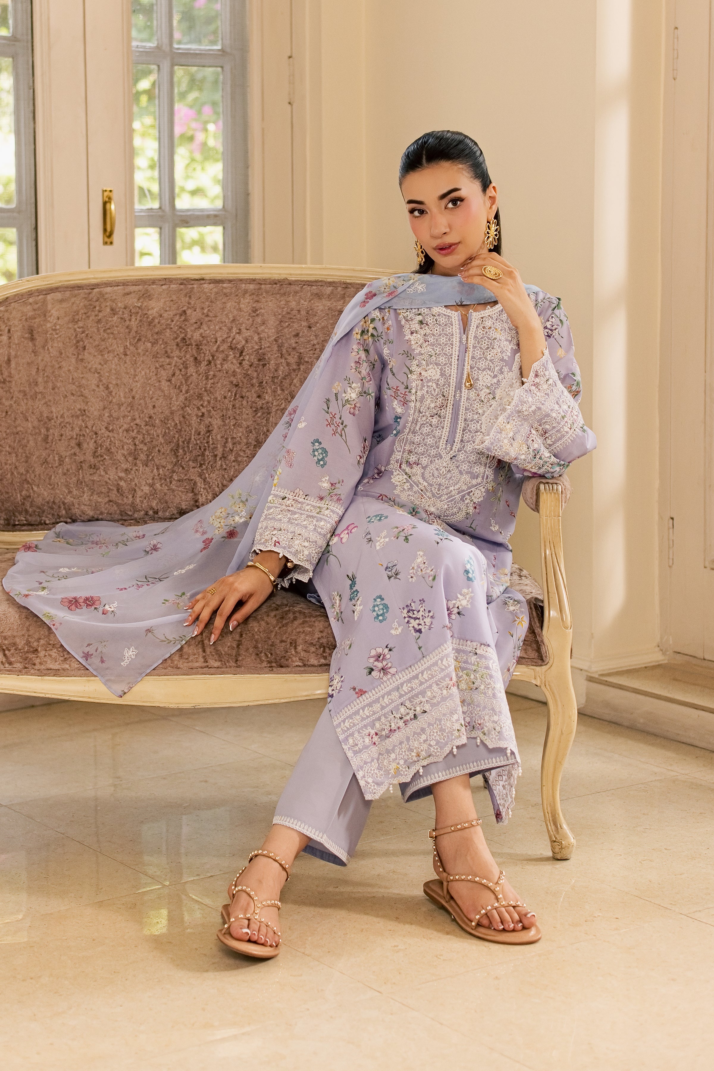 Ira 3Pc - Luxury Embroidered Lawn BATIKSS26 BATIK XS / Blue / Lawn-S / Blue / Lawn-M / Blue / Lawn-L / Blue / Lawn-XL / Blue / Lawn