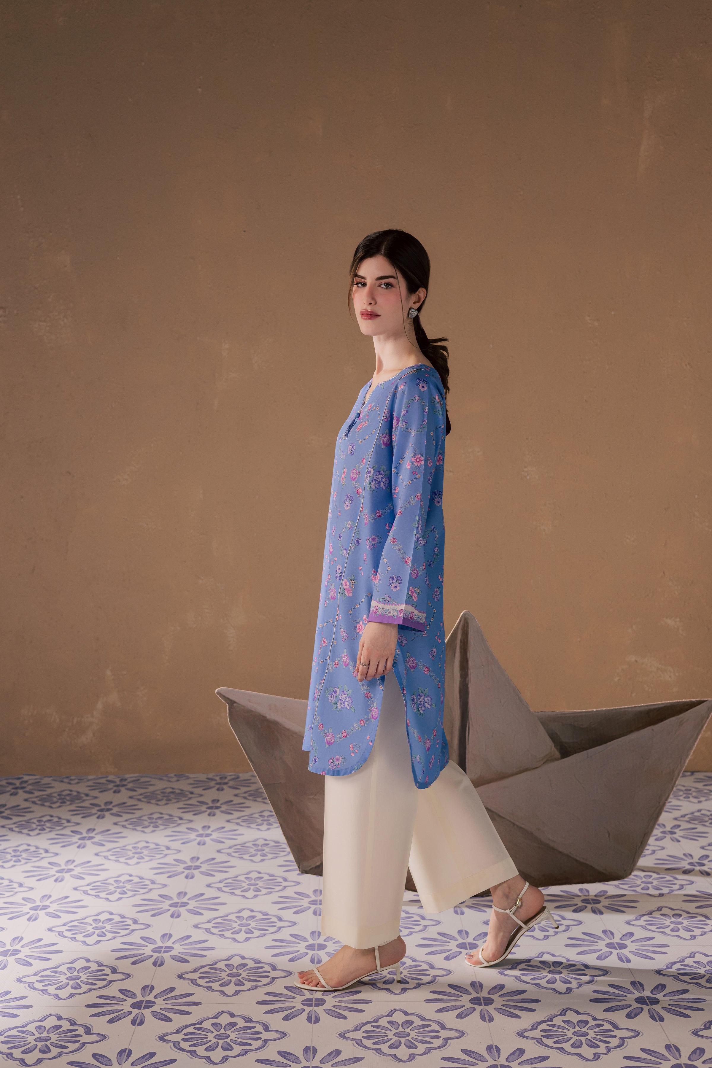 Iris Mel 2Pc - Printed Lawn Dress BATIKSS26 BATIK XS / Blue / Lawn-S / Blue / Lawn-M / Blue / Lawn-L / Blue / Lawn-XL / Blue / Lawn