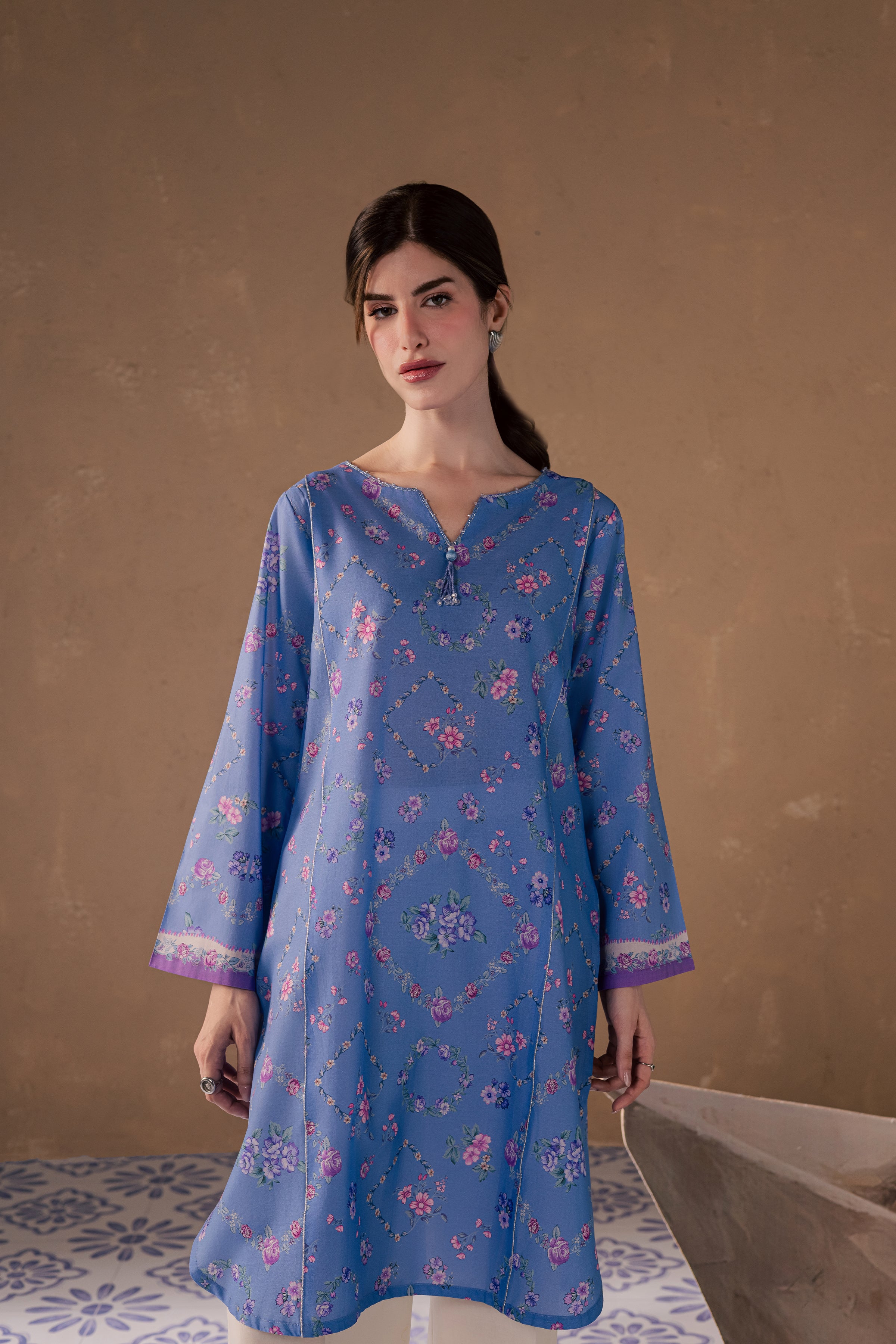 Iris Mel 2Pc - Printed Lawn Dress BATIKSS26 BATIK XS / Blue / Lawn-S / Blue / Lawn-M / Blue / Lawn-L / Blue / Lawn-XL / Blue / Lawn