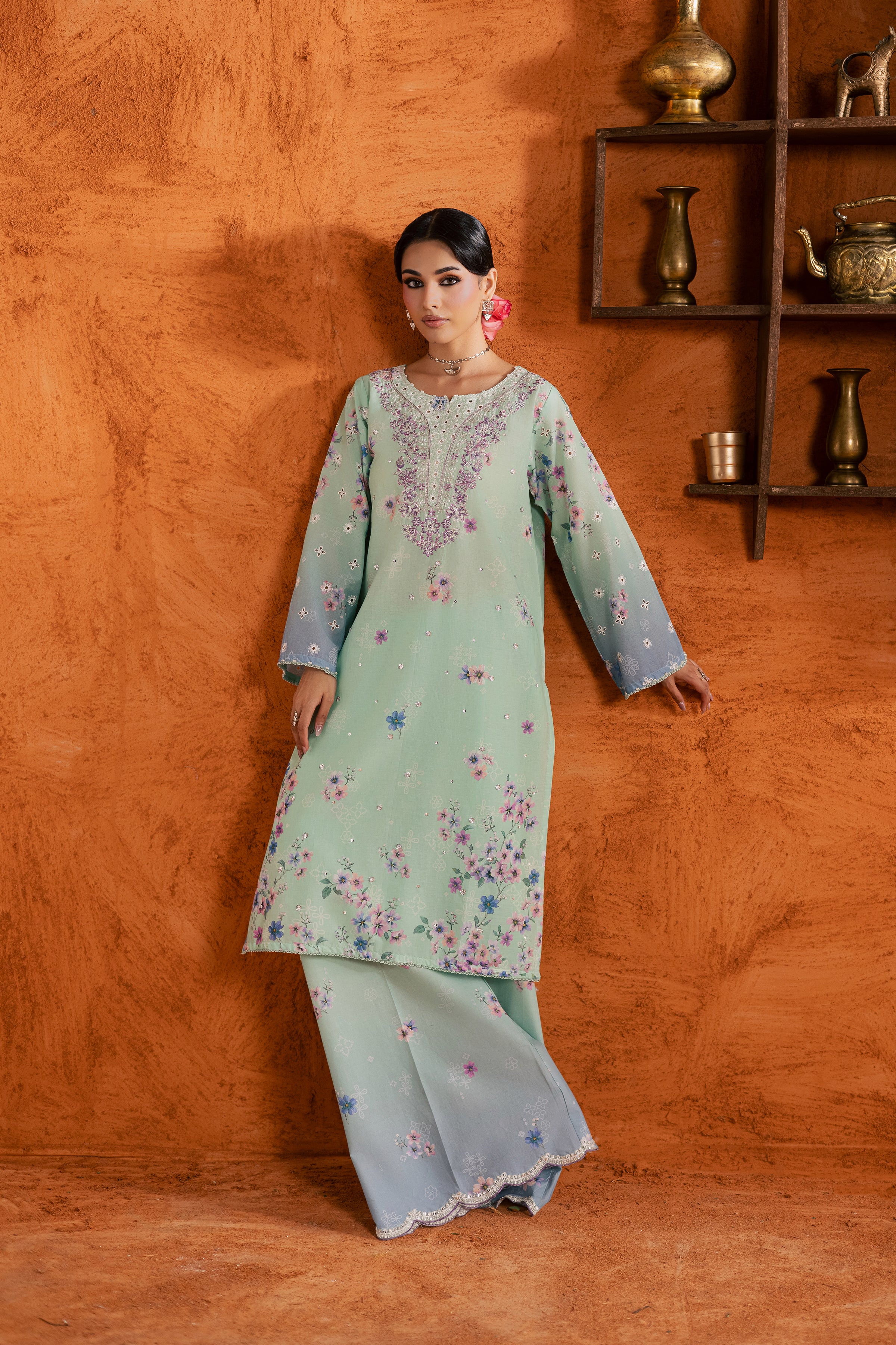 Ivoria 2Pc - Printed Lawn Dress BATIKEID2026 BATIK XS / Sea Green / Lawn-S / Sea Green / Lawn-M / Sea Green / Lawn-L / Sea Green / Lawn-XL / Sea Green / Lawn