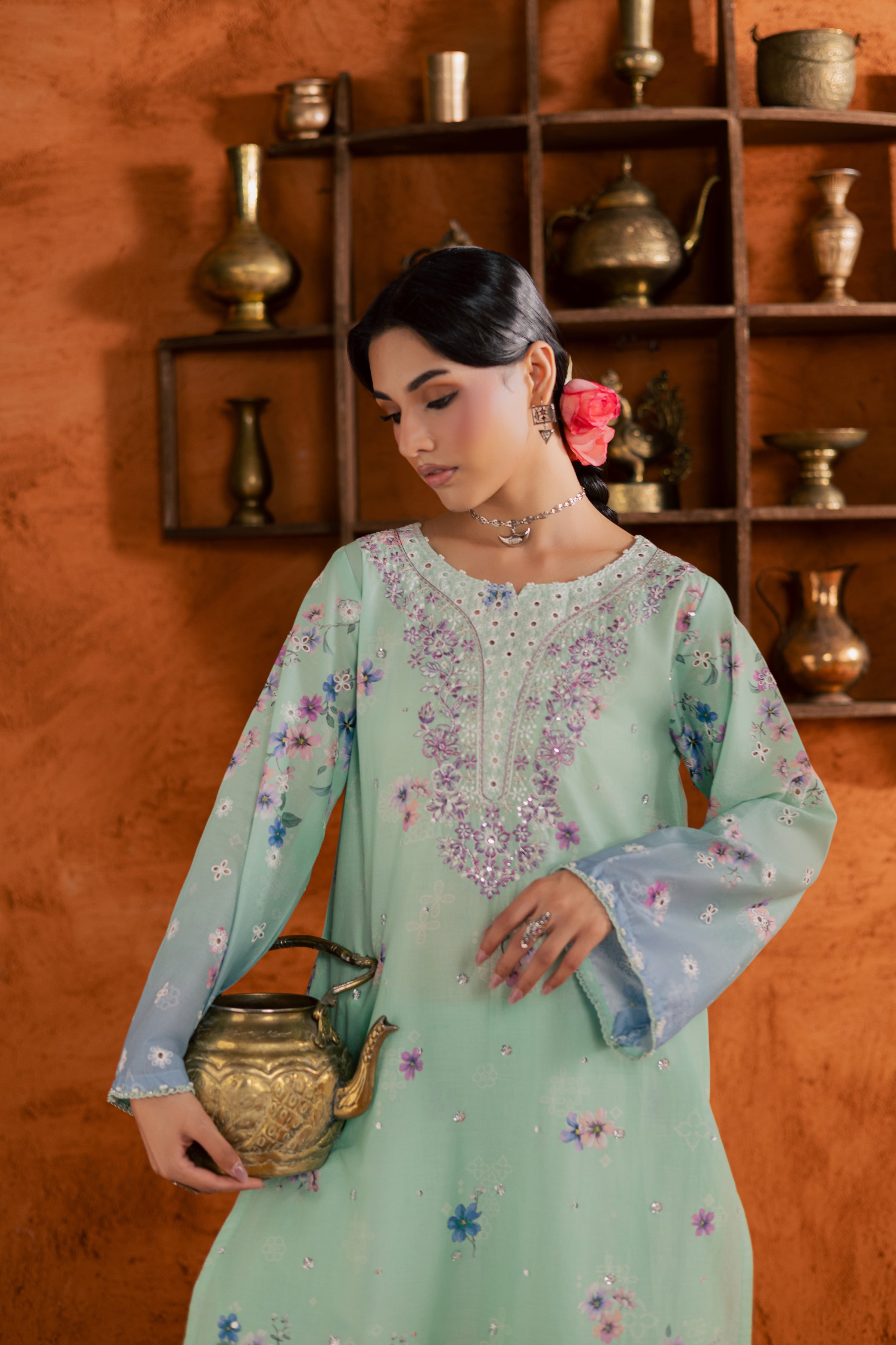 Ivoria 2Pc - Printed Lawn Dress BATIKEID2026 BATIK XS / Sea Green / Lawn-S / Sea Green / Lawn-M / Sea Green / Lawn-L / Sea Green / Lawn-XL / Sea Green / Lawn