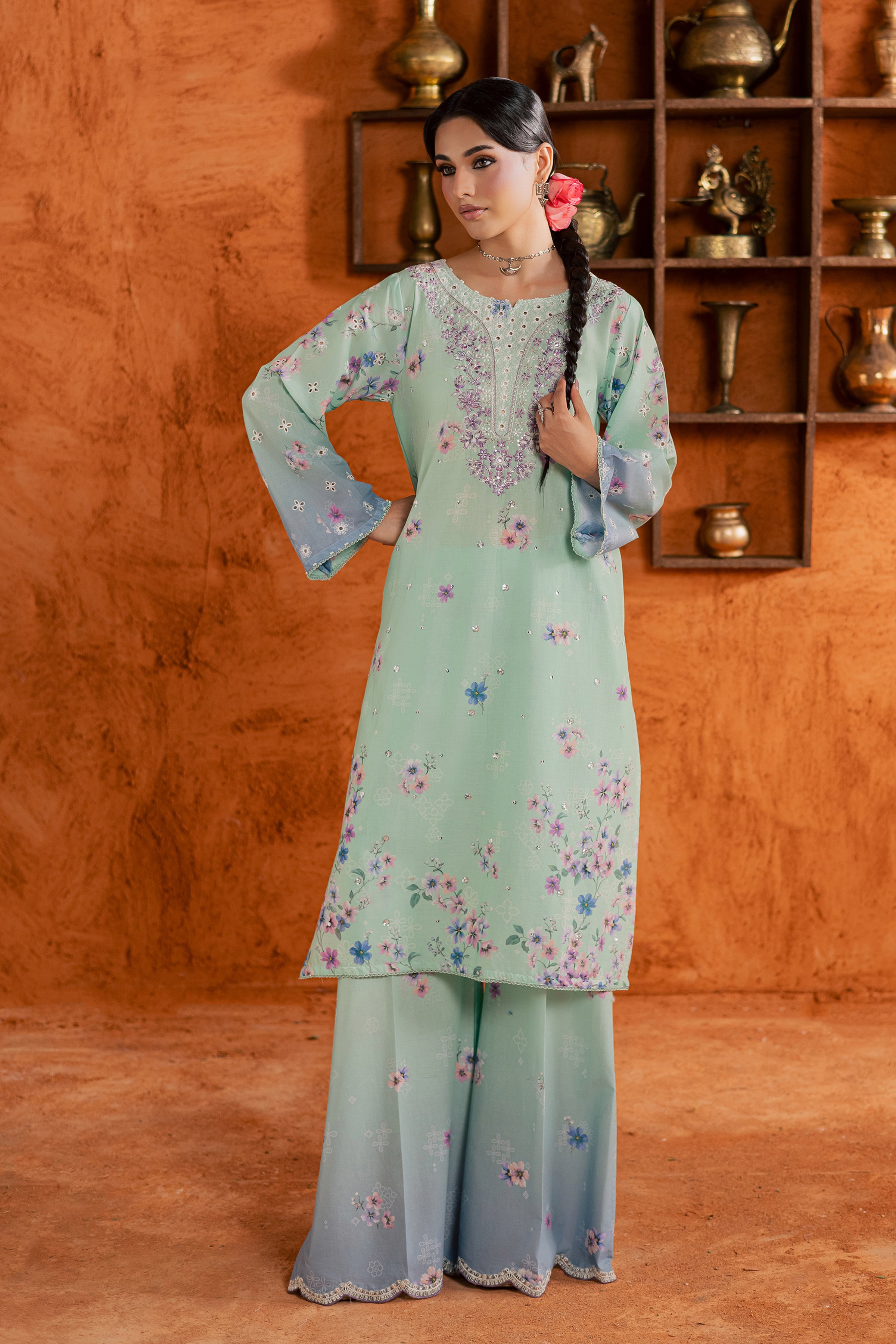 Ivoria 2Pc - Printed Lawn Dress BATIKEID2026 BATIK XS / Sea Green / Lawn-S / Sea Green / Lawn-M / Sea Green / Lawn-L / Sea Green / Lawn-XL / Sea Green / Lawn