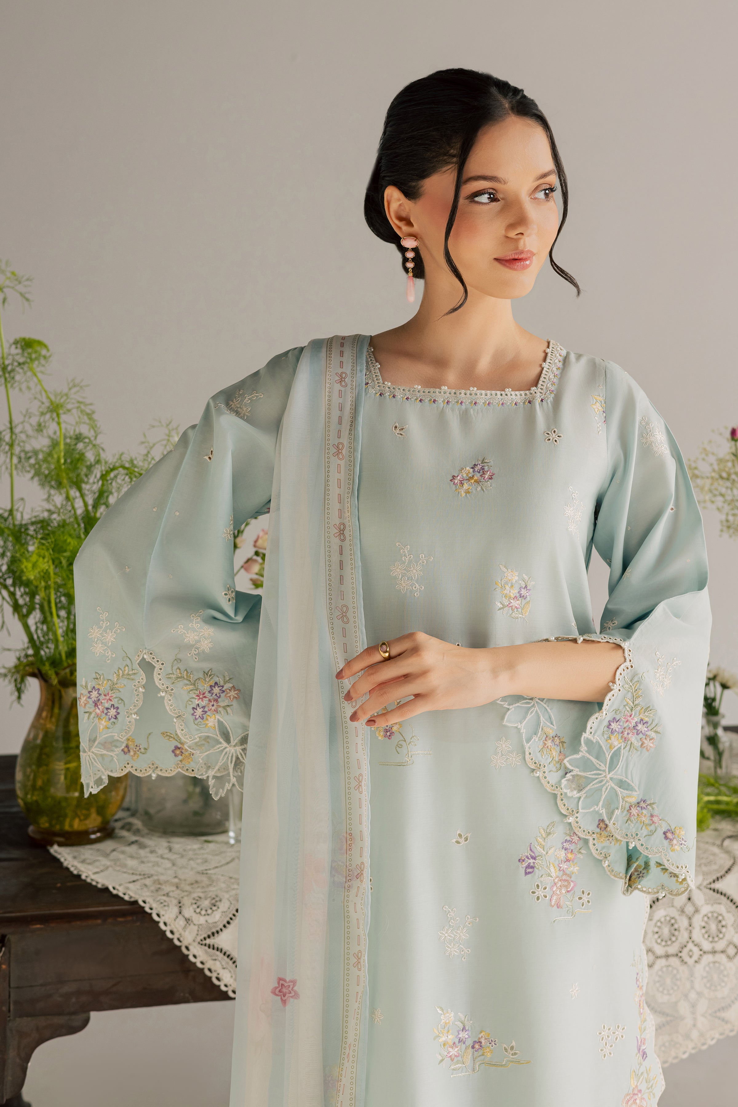 Jane 3Pc - Embroidered Lawn Dress EverydayEdit26 BATIK XS / Blue / Pima Lawn-S / Blue / Pima Lawn-M / Blue / Pima Lawn-L / Blue / Pima Lawn-XL / Blue / Pima Lawn