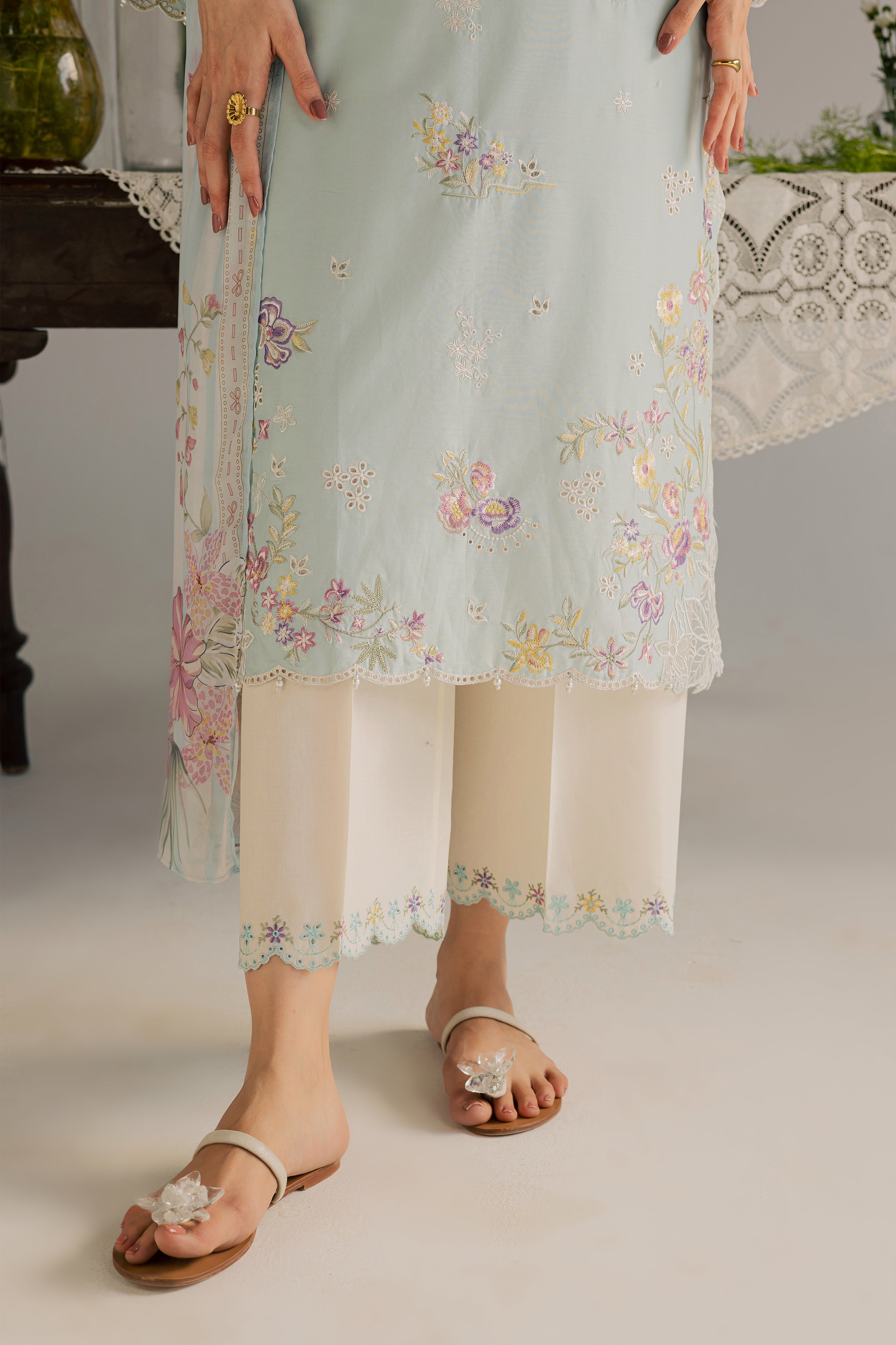 Jane 3Pc - Embroidered Lawn Dress EverydayEdit26 BATIK XS / Blue / Pima Lawn-S / Blue / Pima Lawn-M / Blue / Pima Lawn-L / Blue / Pima Lawn-XL / Blue / Pima Lawn