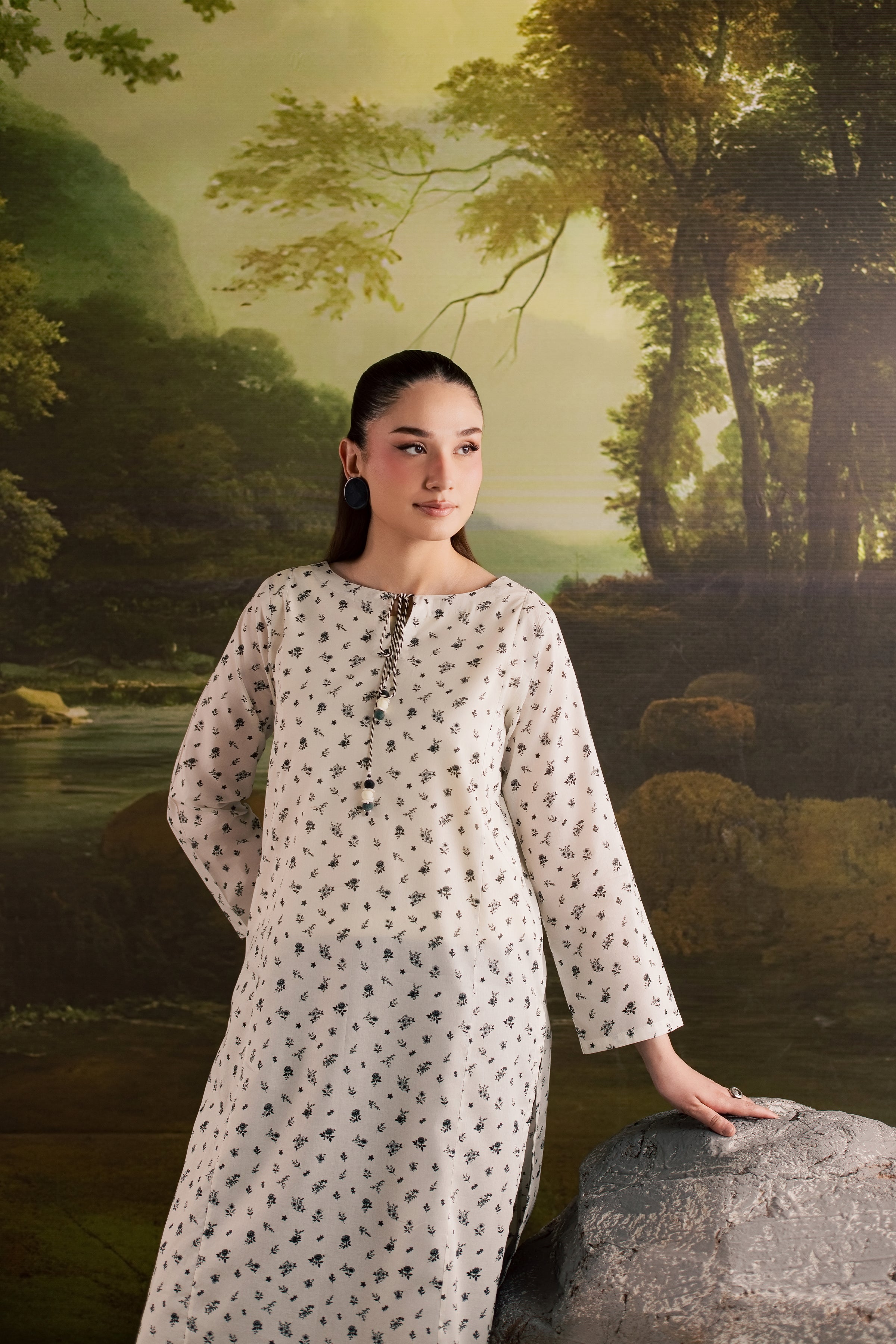 Jett 2Pc - Printed Lawn Dress BATIKSS26 BATIK XS / Off White / Lawn-S / Off White / Lawn-M / Off White / Lawn-L / Off White / Lawn-XL / Off White / Lawn
