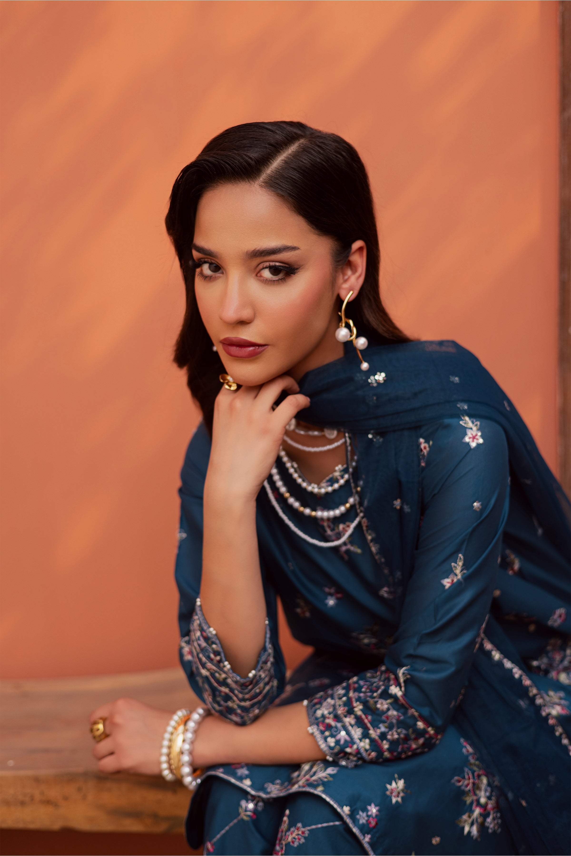 Jheel 3Pc - Festive Embroidered Lawn BATIKEID2026 BATIK XS / Prussian Blue / Pima Lawn-S / Prussian Blue / Pima Lawn-M / Prussian Blue / Pima Lawn-L / Prussian Blue / Pima Lawn-XL / Prussian Blue / Pima Lawn