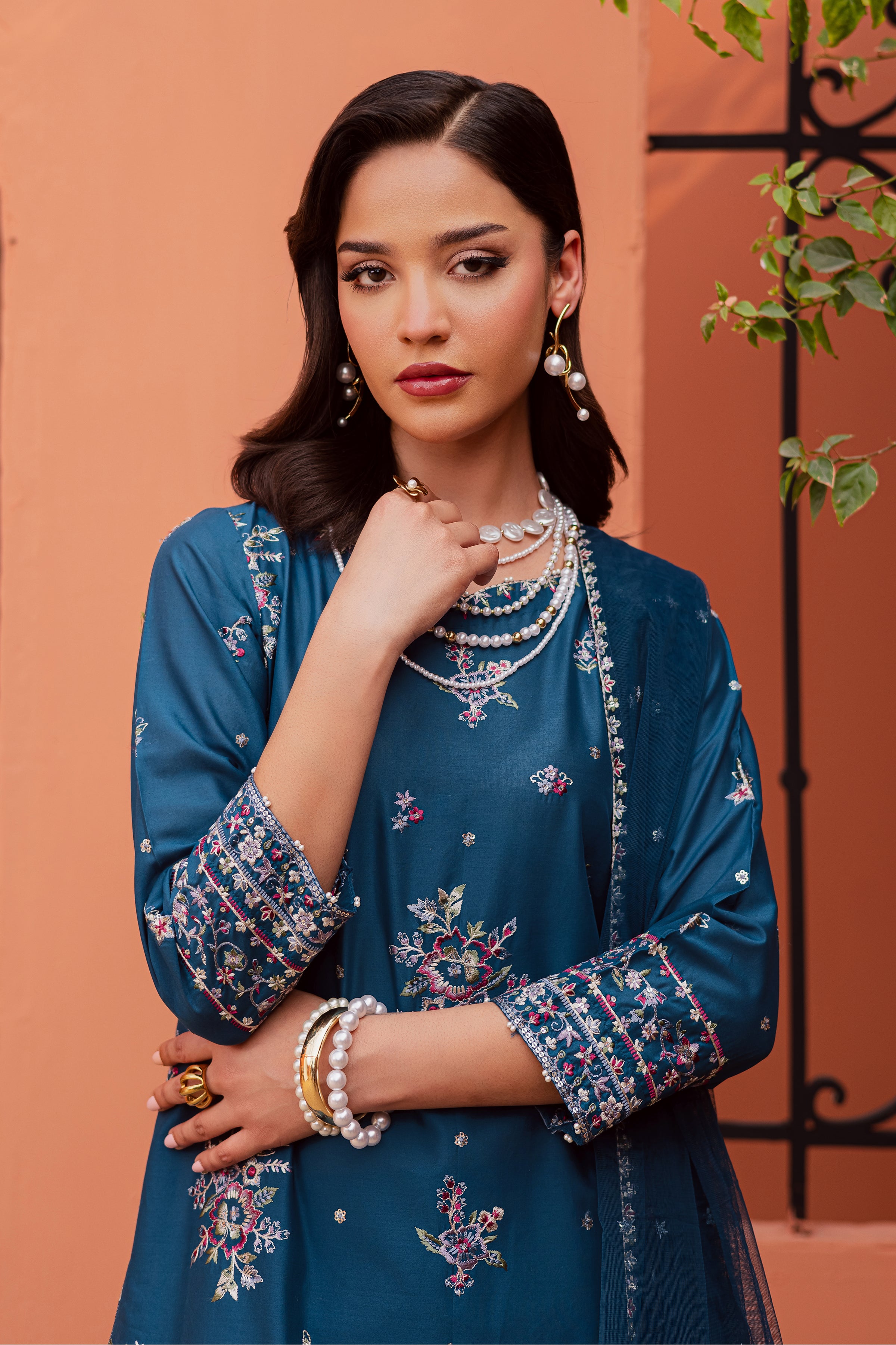Jheel 3Pc - Festive Embroidered Lawn BATIKEID2026 BATIK XS / Prussian Blue / Pima Lawn-S / Prussian Blue / Pima Lawn-M / Prussian Blue / Pima Lawn-L / Prussian Blue / Pima Lawn-XL / Prussian Blue / Pima Lawn