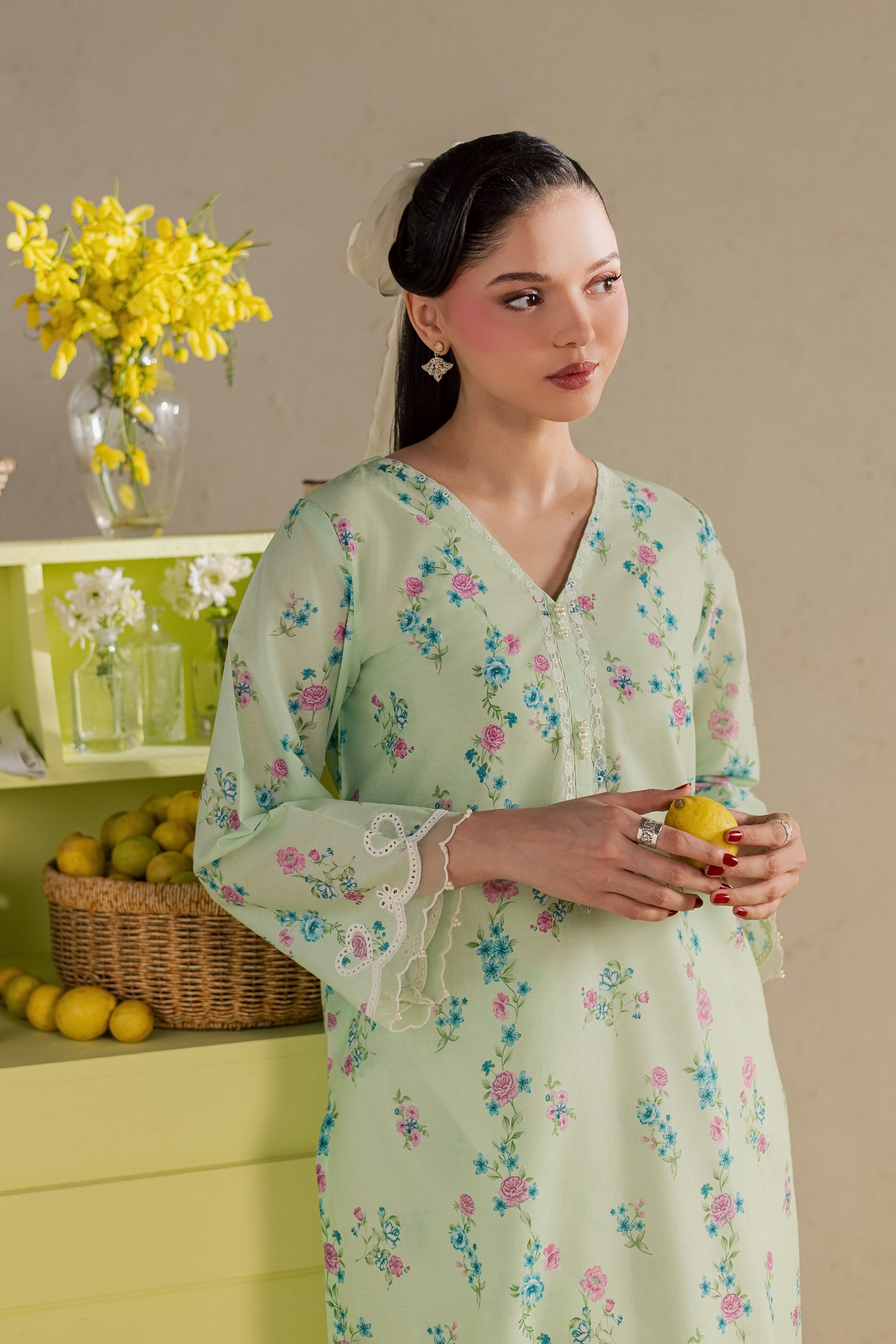 Jiwon 2Pc - Printed Lawn Dress BATIKSS26 BATIK XS / Green / Lawn-S / Green / Lawn-M / Green / Lawn-L / Green / Lawn-XL / Green / Lawn