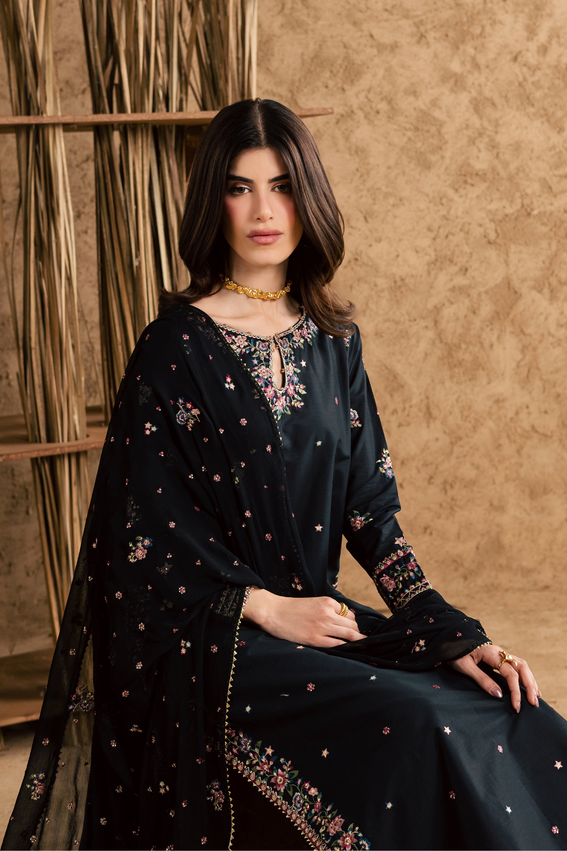 Johana 3Pc - Festive Eid Pret BATIKEID2026 BATIK XS / Black / Giza-S / Black / Giza-M / Black / Giza-L / Black / Giza-XL / Black / Giza