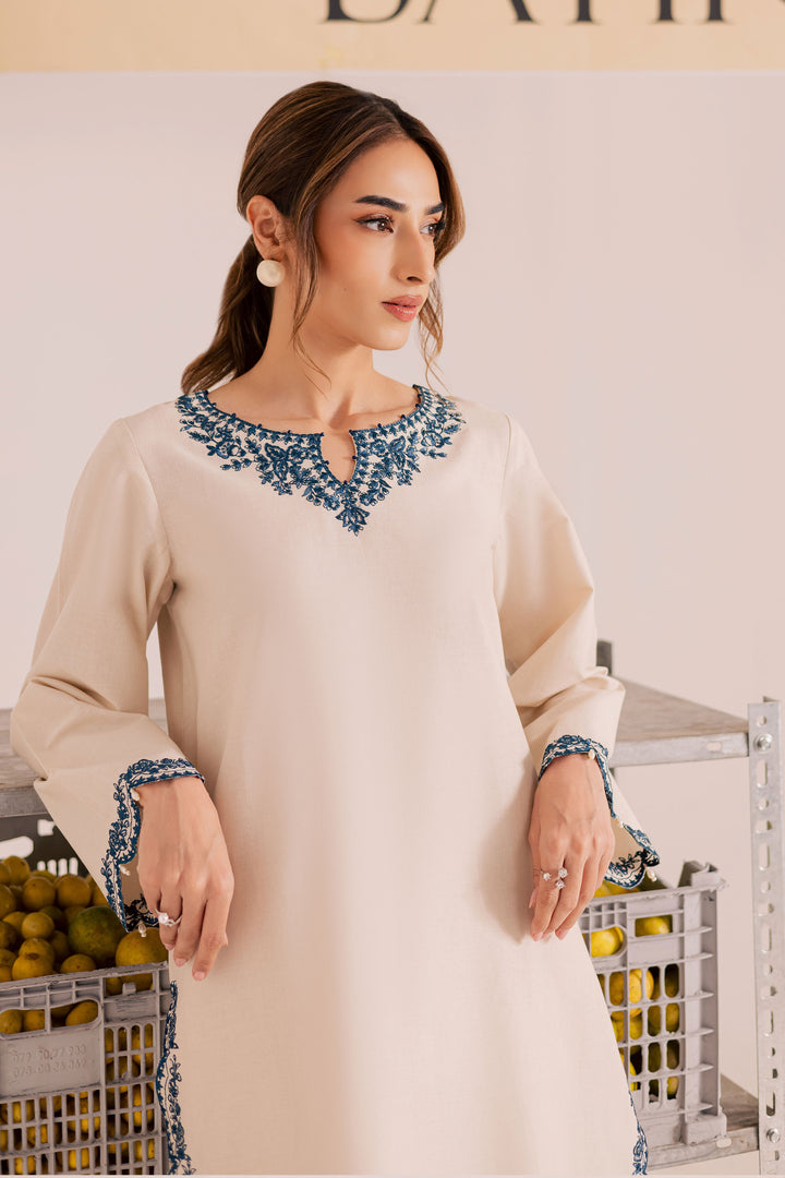 Jumbo 2Pc - Embroidered Khaddar Dress BATIK WINTER PRET 2025  BATIK   XS / Beige / Khaddar-S / Beige / Khaddar-M / Beige / Khaddar-L / Beige / Khaddar-XL / Beige / Khaddar