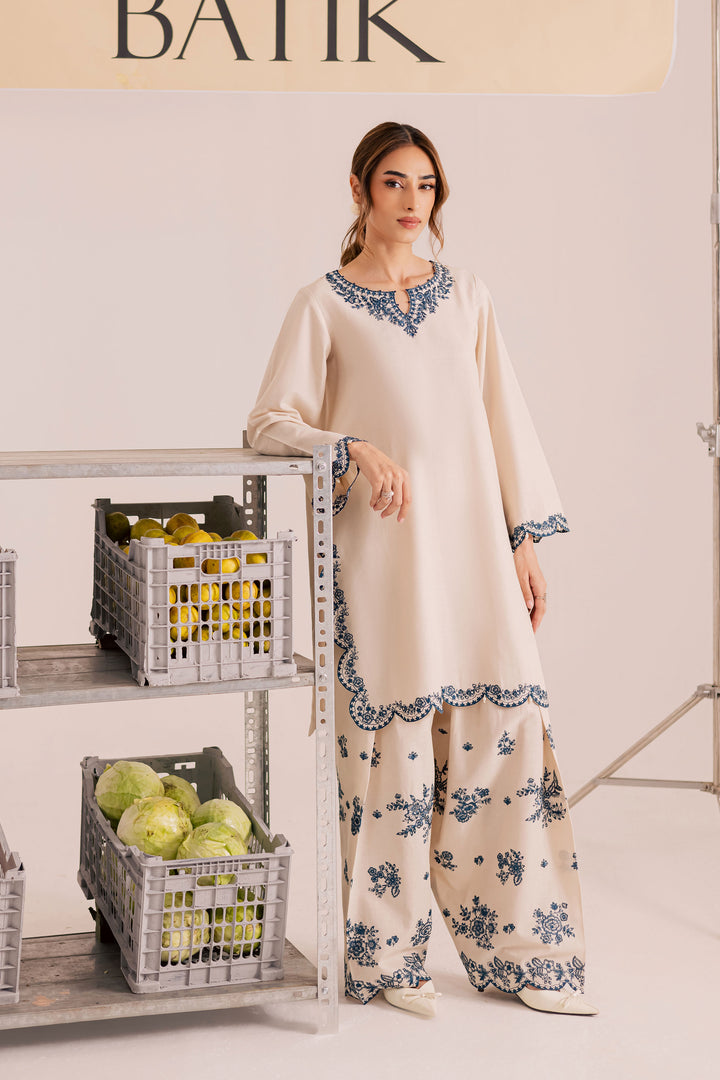 Jumbo 2Pc - Embroidered Khaddar Dress BATIK WINTER PRET 2025  BATIK   XS / Beige / Khaddar-S / Beige / Khaddar-M / Beige / Khaddar-L / Beige / Khaddar-XL / Beige / Khaddar