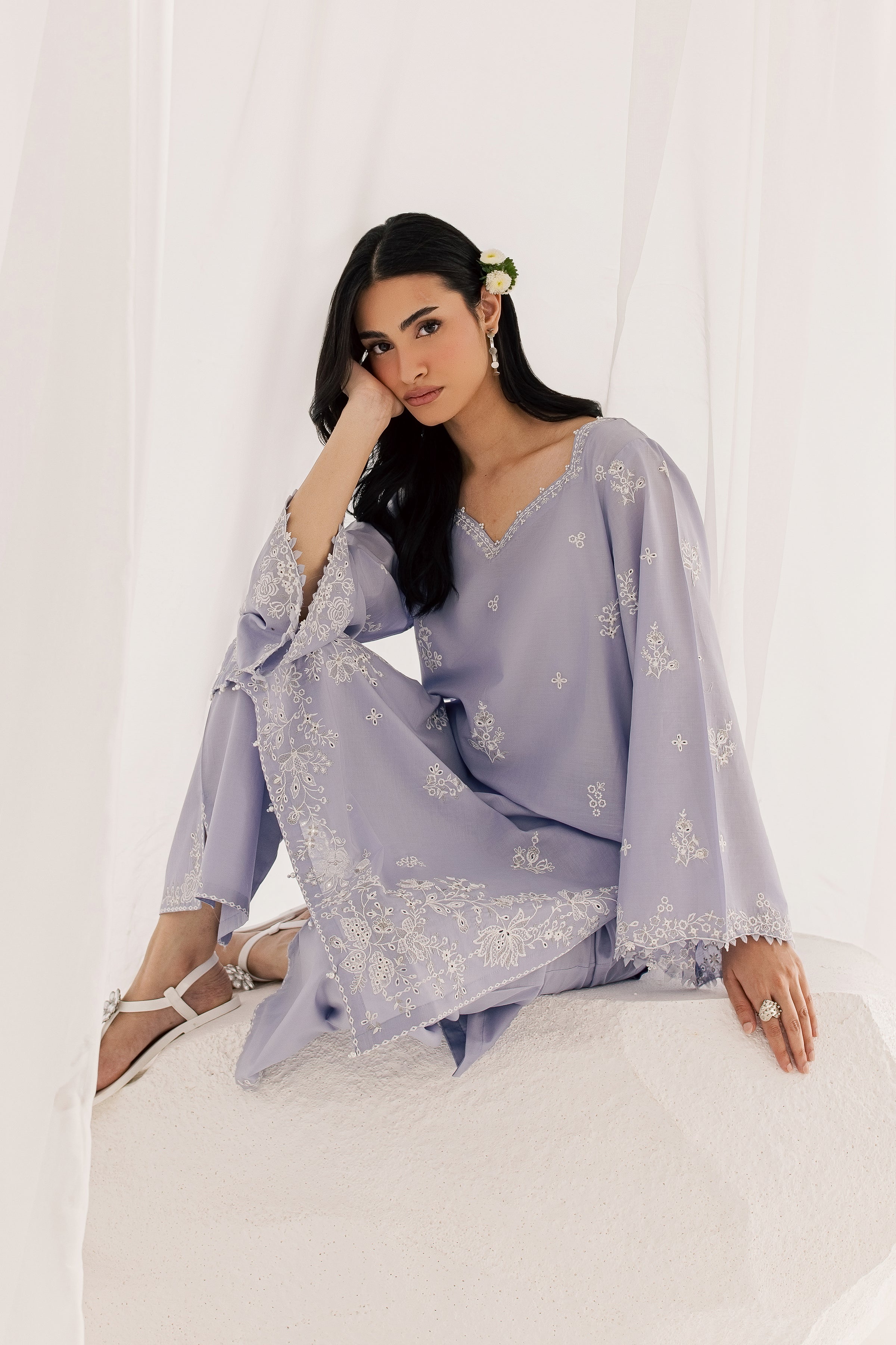 Junie 2Pc - Embroidered Lawn Dress EverydayEdit26 BATIK XS / Languid Lavender / Pima Lawn-S / Languid Lavender / Pima Lawn-M / Languid Lavender / Pima Lawn-L / Languid Lavender / Pima Lawn-XL / Languid Lavender / Pima Lawn