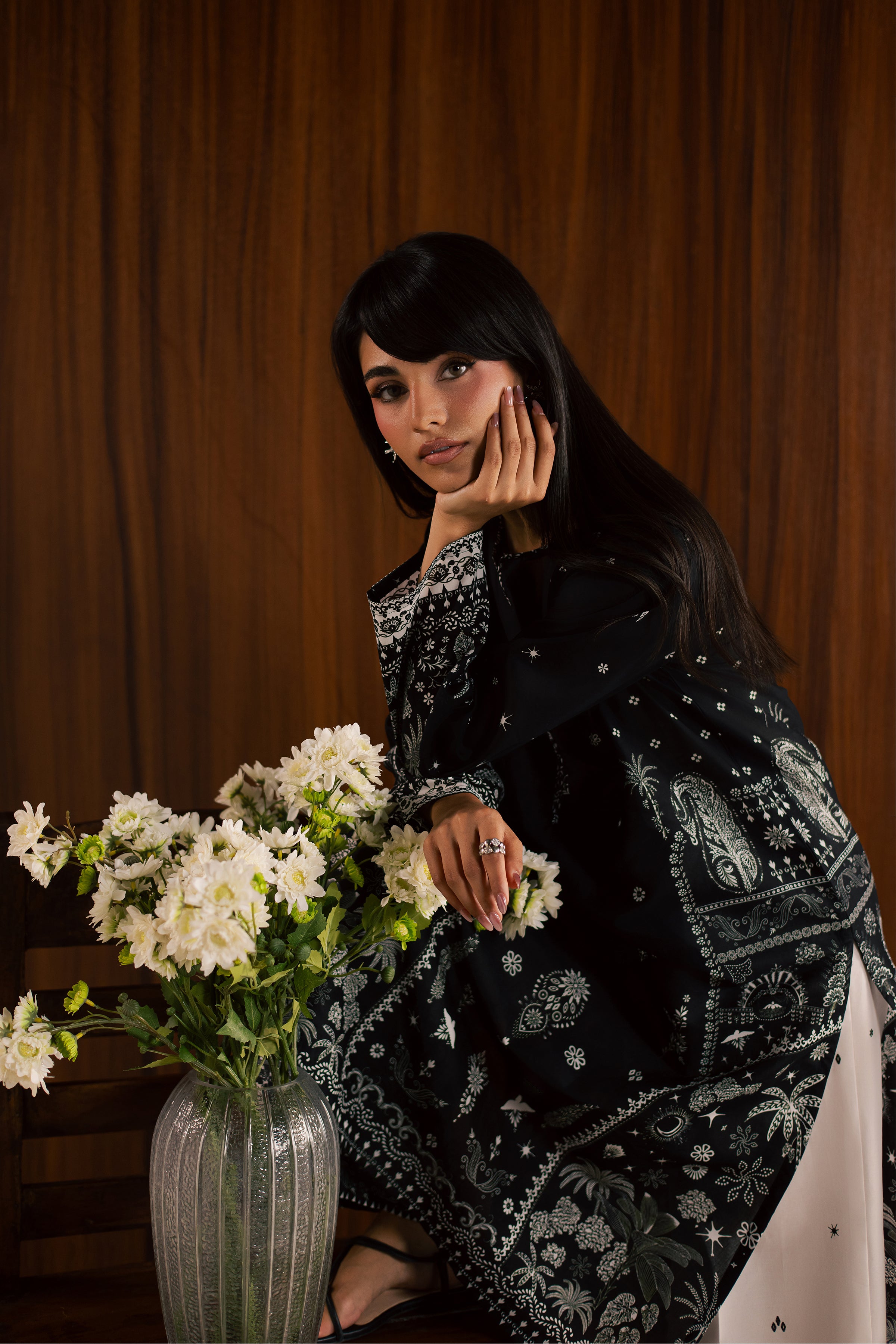 Katy 2Pc - Printed Lawn Dress BATIKSS26 BATIK XS / Black / Lawn-S / Black / Lawn-M / Black / Lawn-L / Black / Lawn-XL / Black / Lawn