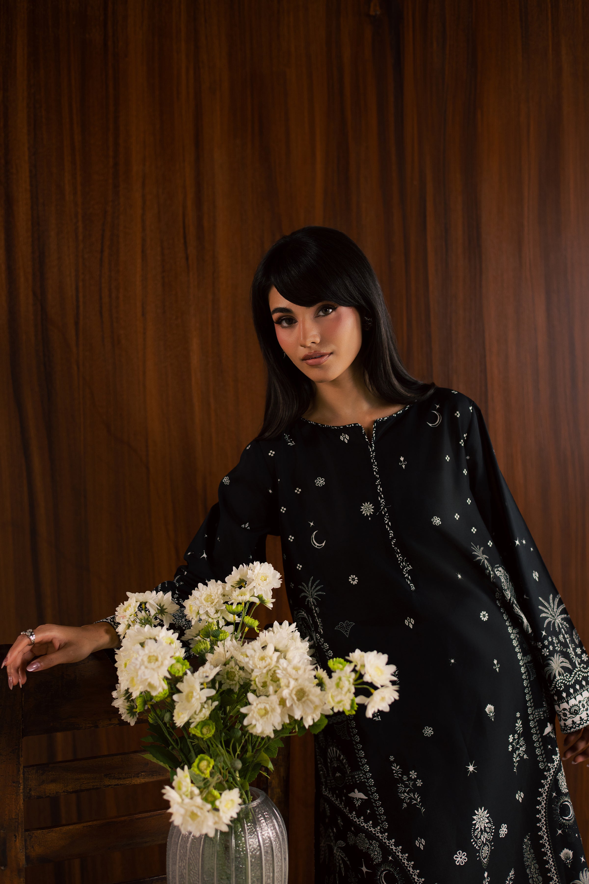Katy 2Pc - Printed Lawn Dress BATIKSS26 BATIK XS / Black / Lawn-S / Black / Lawn-M / Black / Lawn-L / Black / Lawn-XL / Black / Lawn