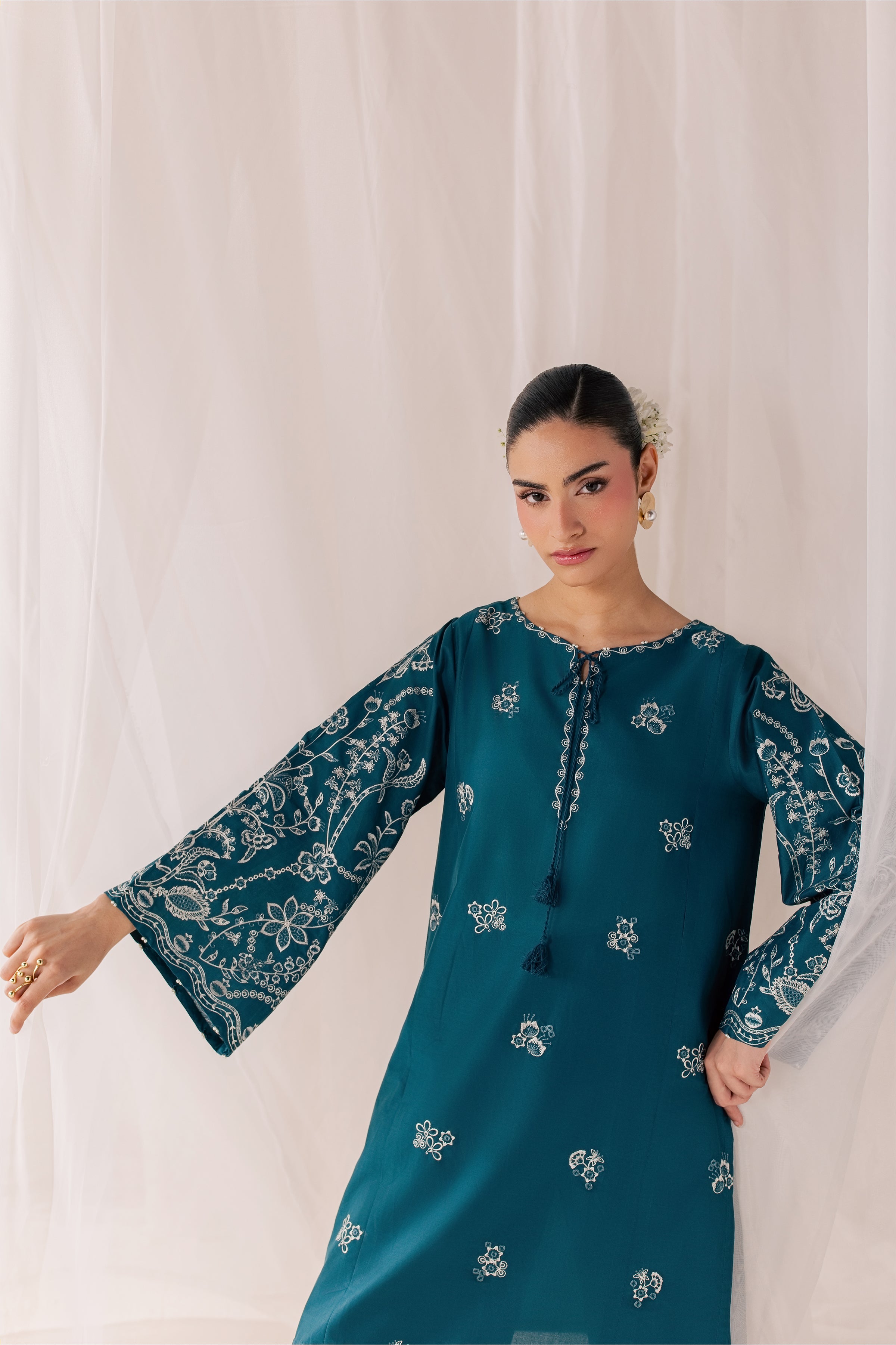 Korrigan 3Pc - Luxury Embroidered Lawn BATIKSS26 BATIK XS / Zinc Blue / Pima Lawn