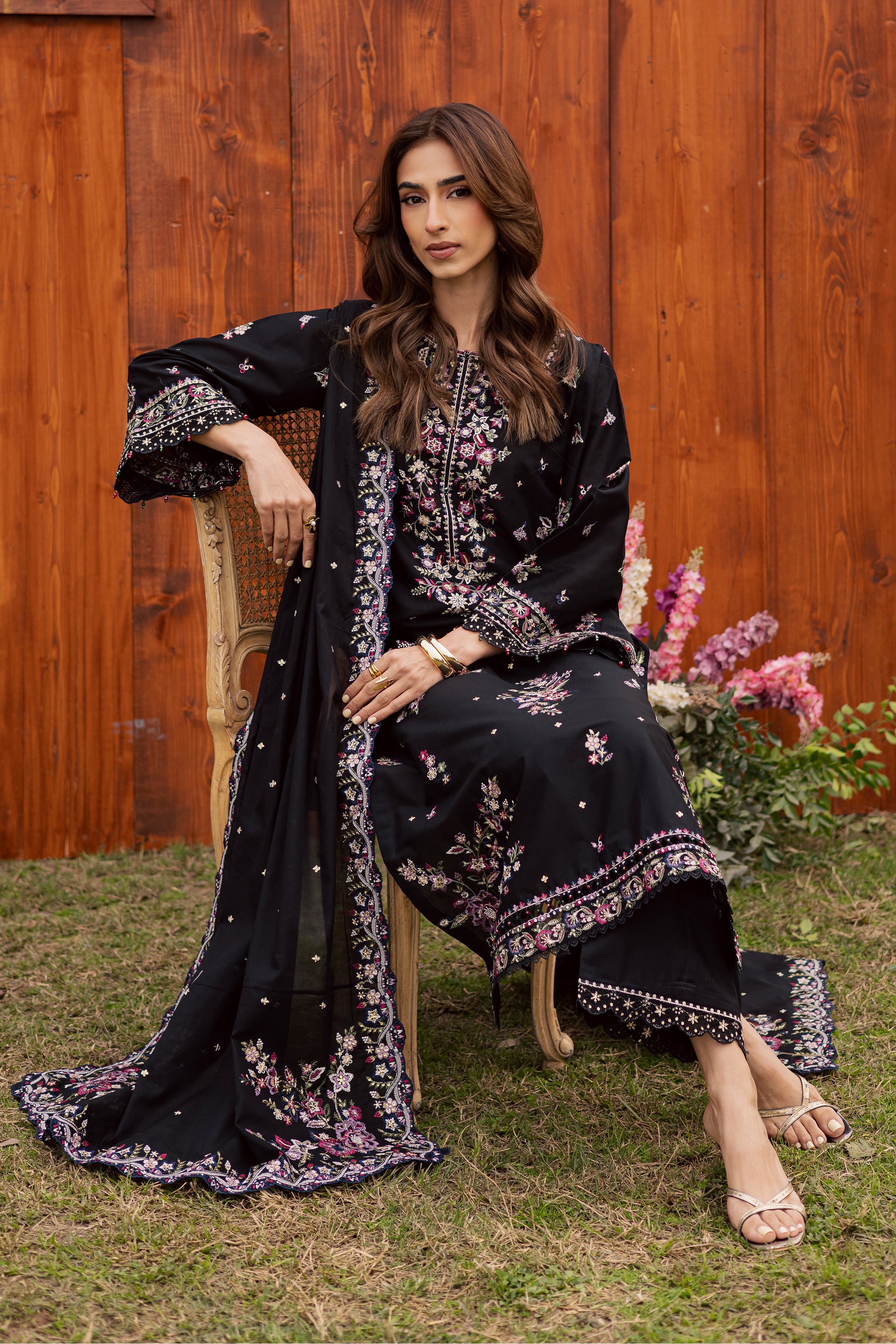 Kynd 3Pc - Festive Embroidered Lawn BATIKEID2026 BATIK XS / Black / Pima Lawn-S / Black / Pima Lawn-M / Black / Pima Lawn-L / Black / Pima Lawn-XL / Black / Pima Lawn