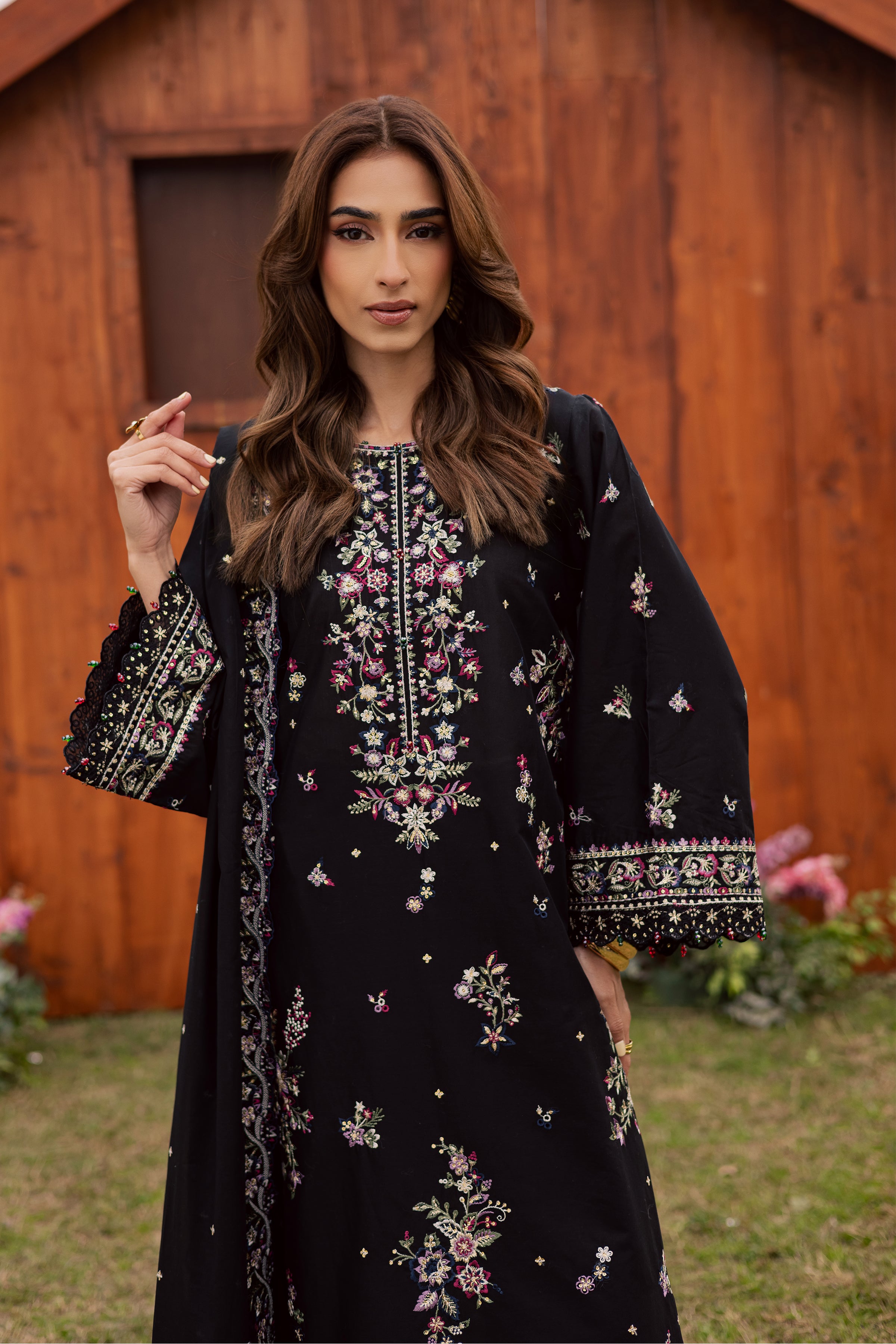 Kynd 3Pc - Festive Embroidered Lawn BATIKEID2026 BATIK XS / Black / Pima Lawn-S / Black / Pima Lawn-M / Black / Pima Lawn-L / Black / Pima Lawn-XL / Black / Pima Lawn
