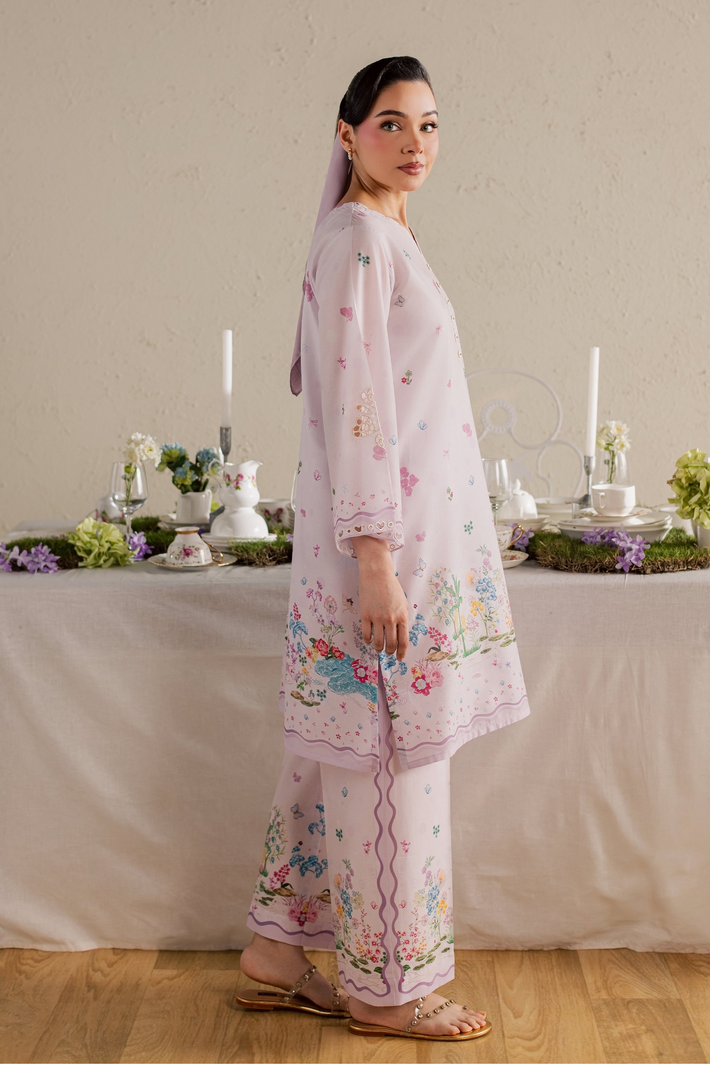 Lara 2Pc - Printed Lawn Dress BATIKSS26 BATIK XS / Pink / Lawn-S / Pink / Lawn-M / Pink / Lawn-L / Pink / Lawn-XL / Pink / Lawn