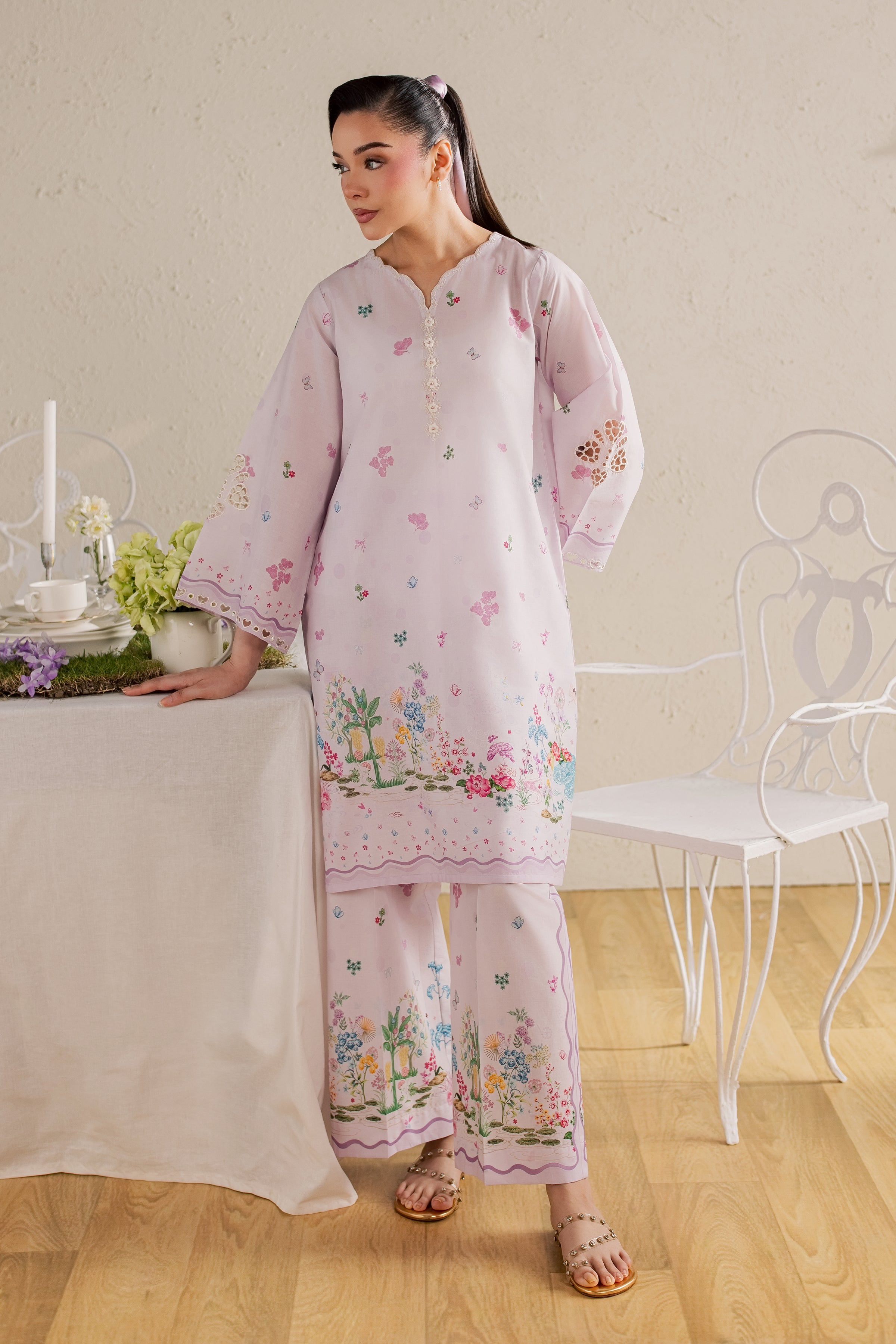 Lara 2Pc - Printed Lawn Dress BATIKSS26 BATIK XS / Pink / Lawn-S / Pink / Lawn-M / Pink / Lawn-L / Pink / Lawn-XL / Pink / Lawn