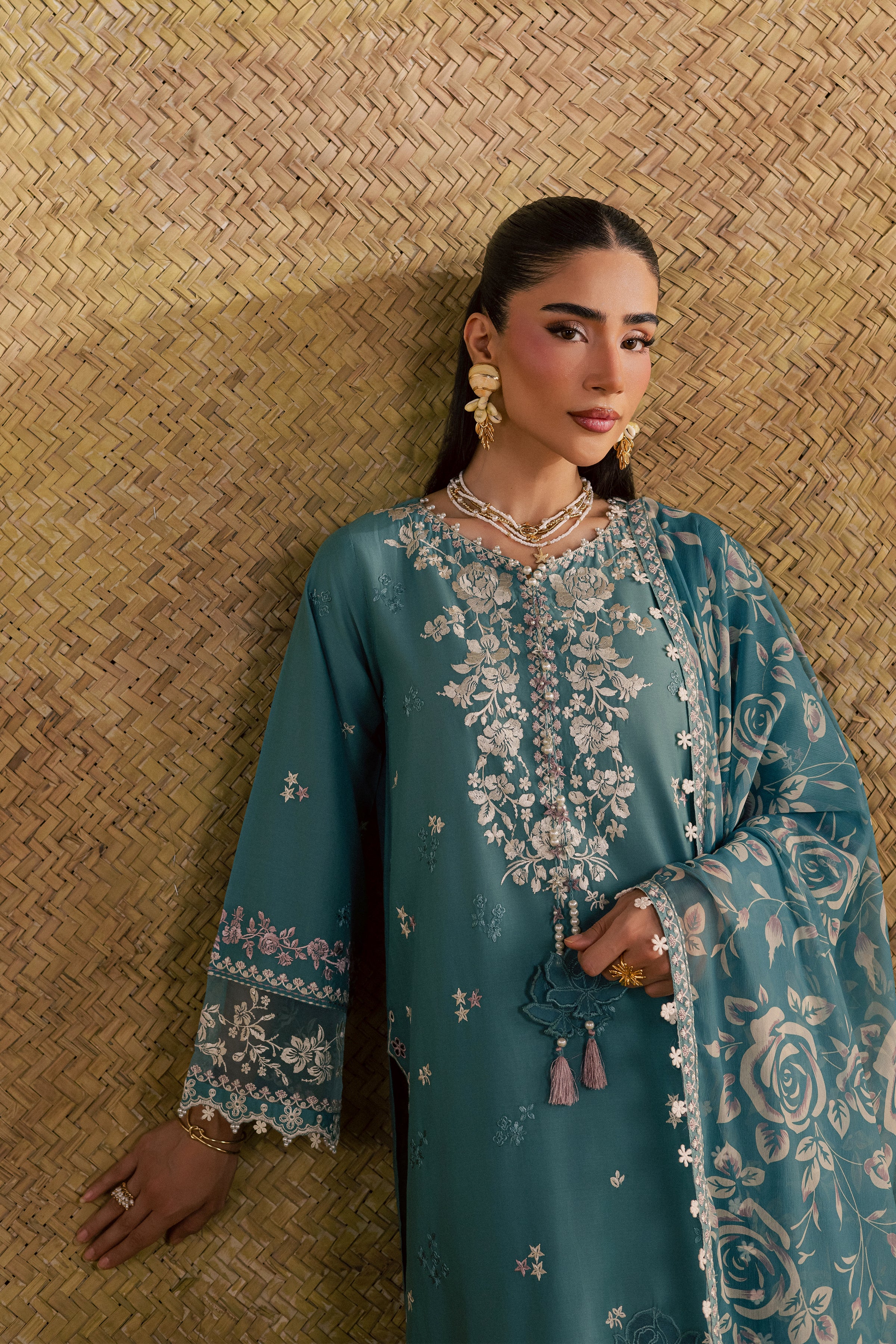 Larosey 3Pc - Festive Eid Pret BATIKSS26 BATIK XS / Brittany Blue / Pima Lawn-S / Brittany Blue / Pima Lawn-M / Brittany Blue / Pima Lawn-L / Brittany Blue / Pima Lawn-XL / Brittany Blue / Pima Lawn