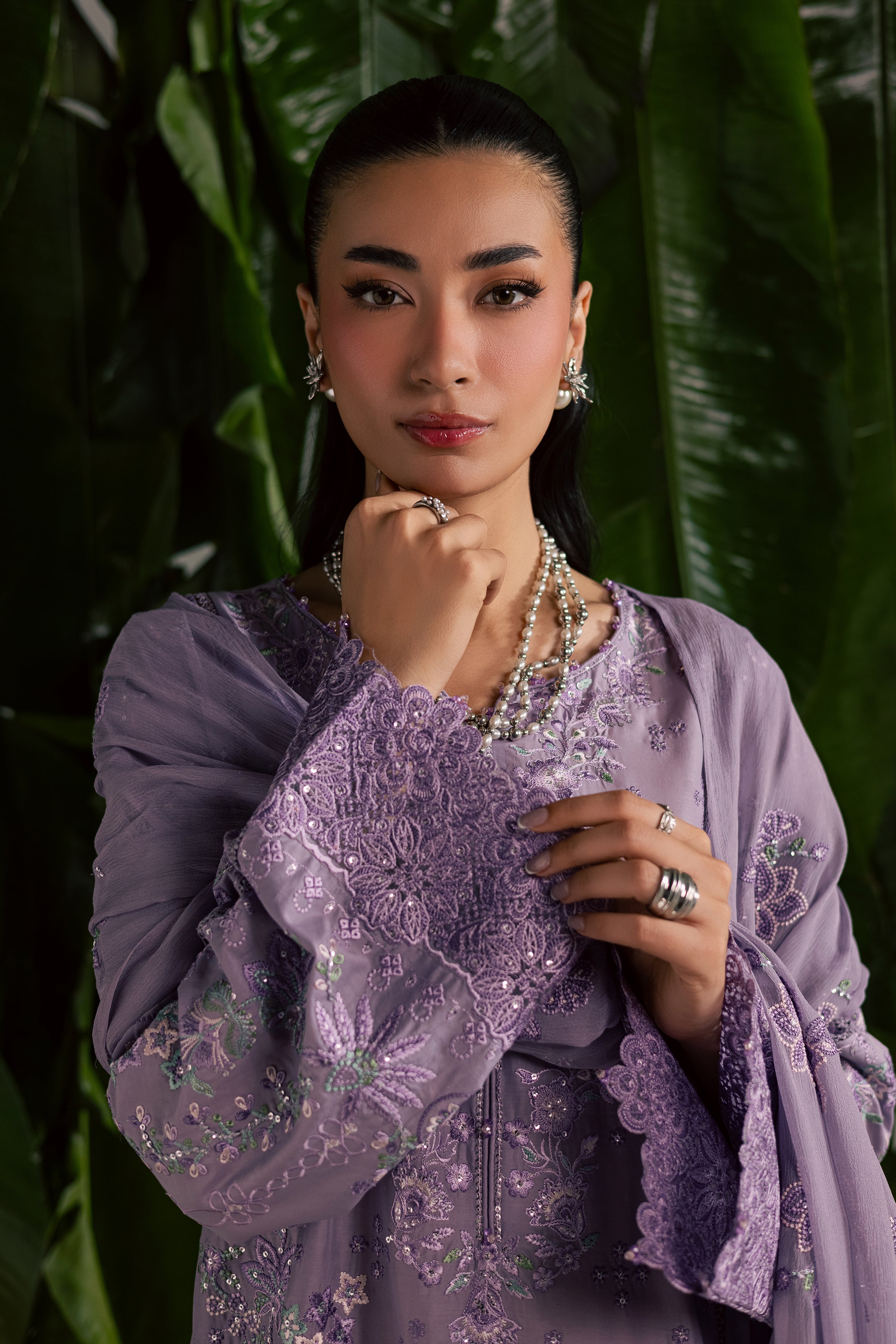 Lavena 3Pc - Festive Embroidered Lawn BATIKEID2026 BATIK XS / Lilac / Pima Lawn-S / Lilac / Pima Lawn-M / Lilac / Pima Lawn-L / Lilac / Pima Lawn-XL / Lilac / Pima Lawn