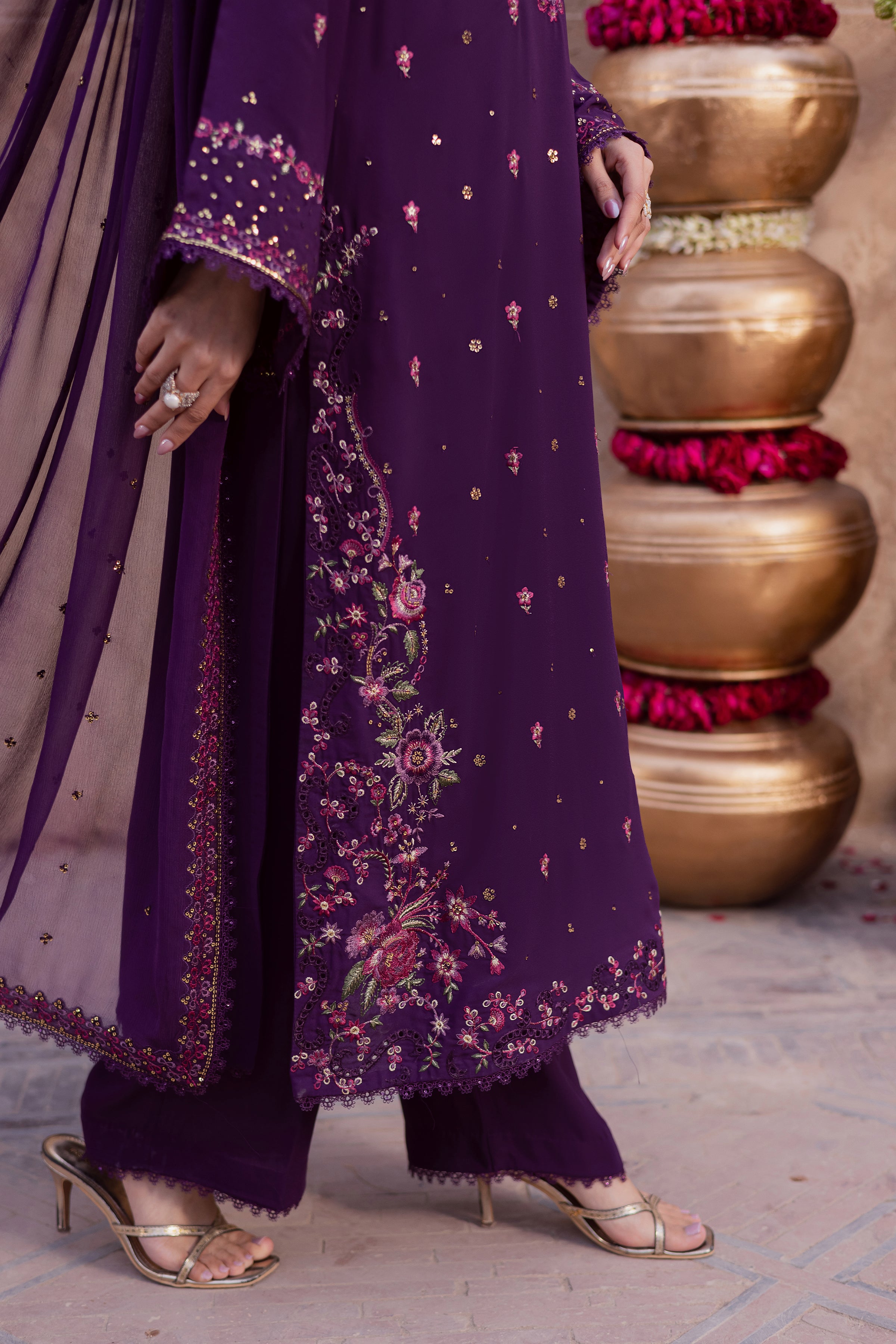 Leaam 3Pc - Festive Luxe Pret BATIKSTUDIO2025 BATIK S / Deep Purple / Georgette-M / Deep Purple / Georgette-L / Deep Purple / Georgette