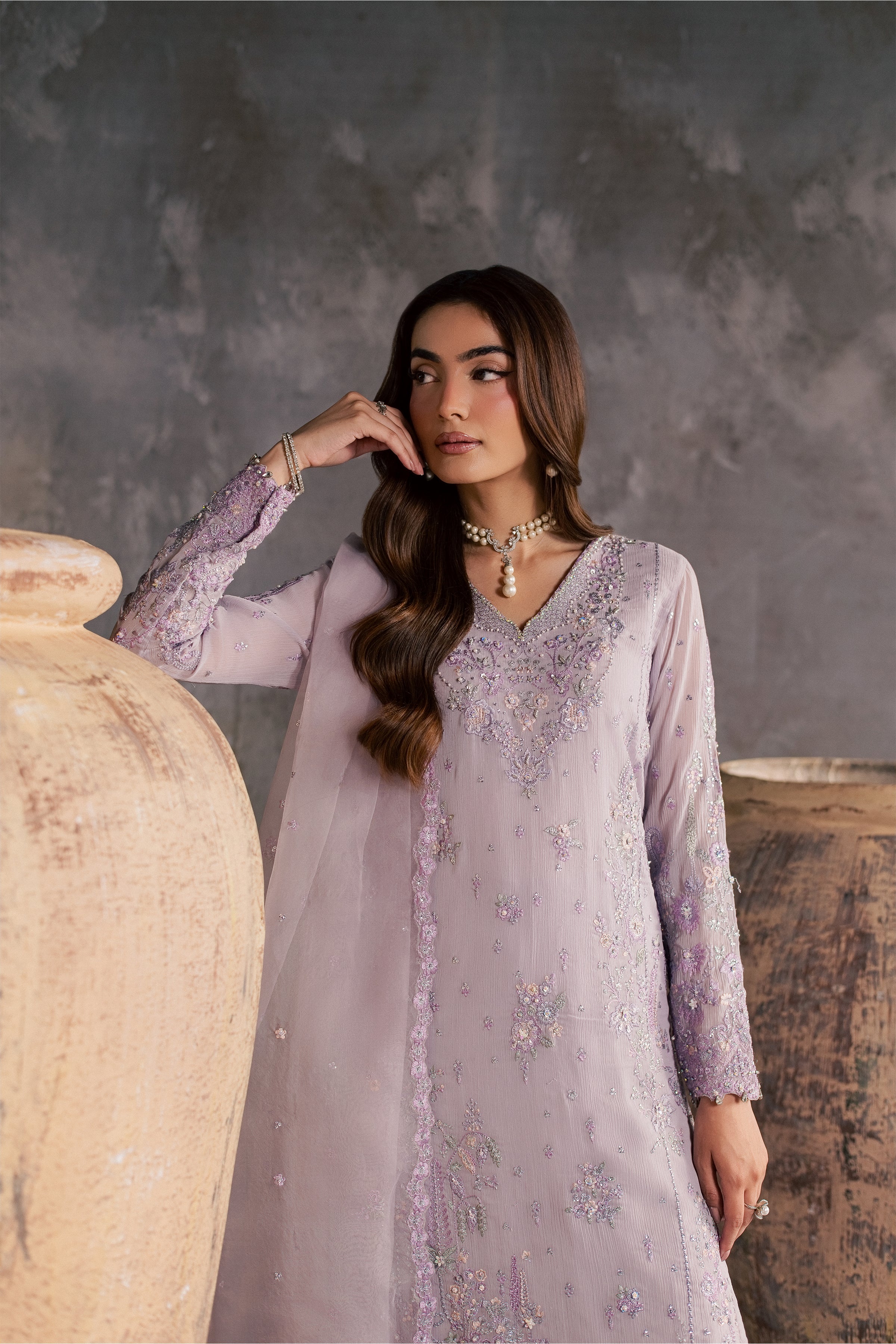 Leeah 3Pc - Festive Luxe Pret BATIKSTUDIO2026 BATIK S / Lilac / Crinkle-M / Lilac / Crinkle-L / Lilac / Crinkle