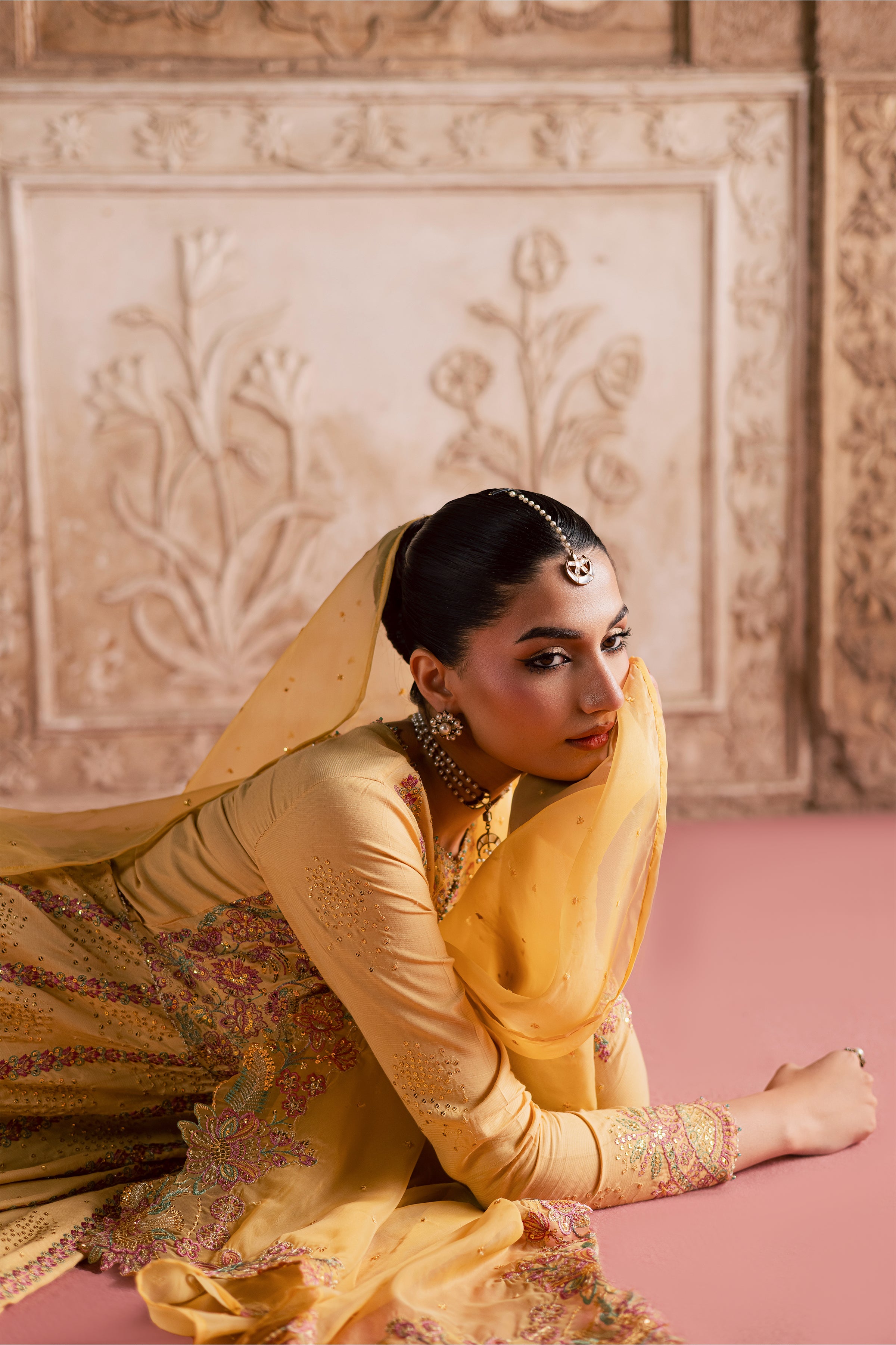 Lehar 3Pc- Festive Luxe Pret BATIKLuxePRET BATIK XS / Pale Yellow / Raw Silk-S / Pale Yellow / Raw Silk-M / Pale Yellow / Raw Silk-L / Pale Yellow / Raw Silk-XL / Pale Yellow / Raw Silk